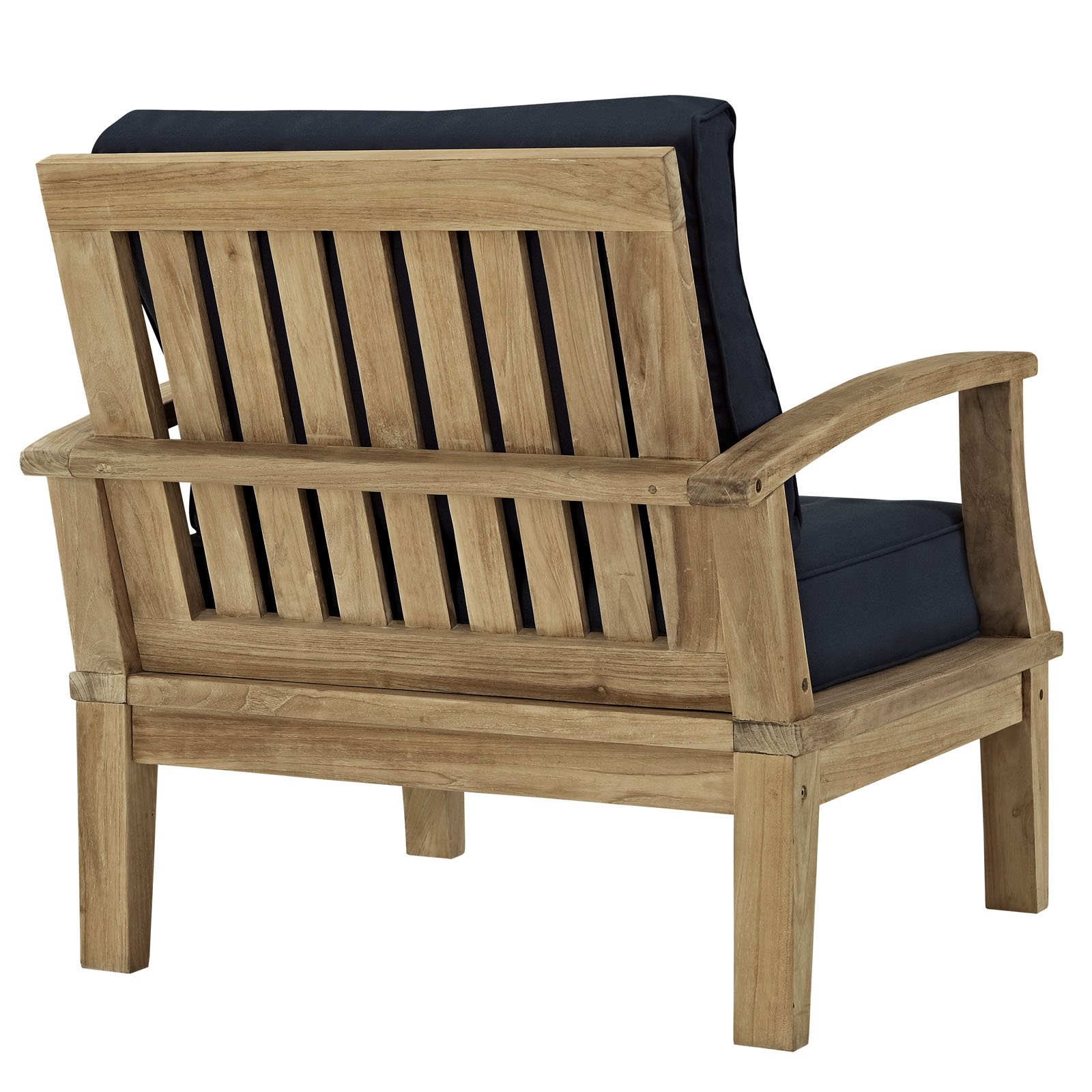 Modway Marina Teak Wood 3-Piece Outdoor Patio Furniture Set - Natural White Finish - Perfect for Backyard, Garden, Poolside & Patio Relaxation