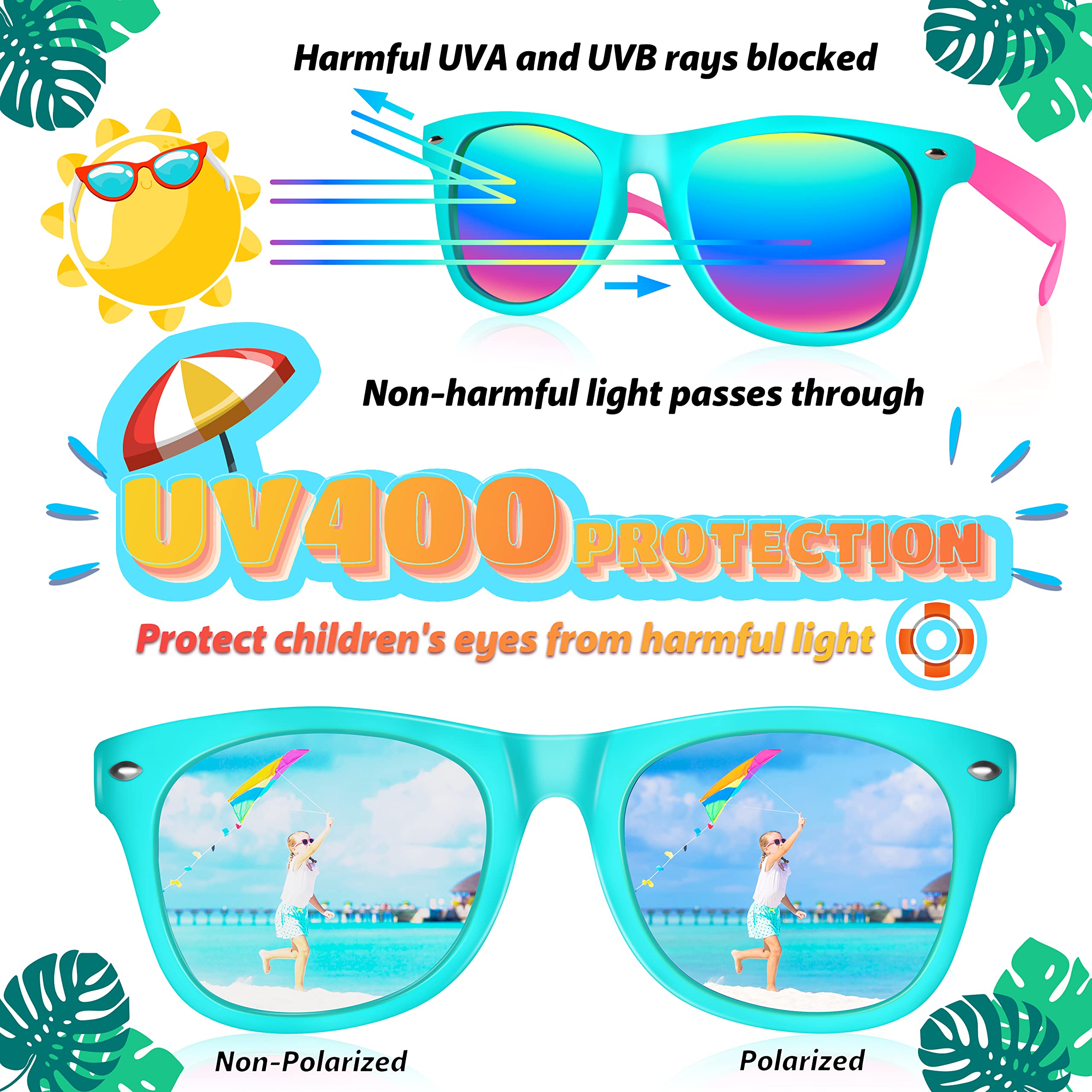 24 Pack Kids Sunglasses Bulk - UV Protection Sunglasses for Boys & Girls Ages 3-8 | Party Favors, Beach Pool Accessories, Easter Basket Stuffers & Goody Bag Fillers | Perfect for Birthday Parties, Summer Outings & Outdoor Activities