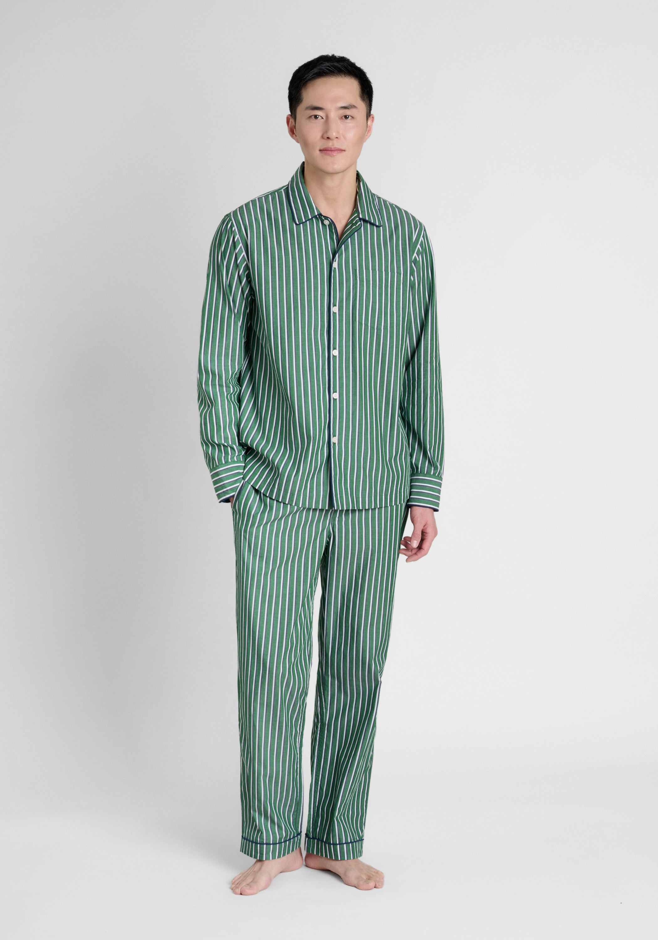 Henry Men's Pajama Set - Soft Cotton Shadow Stripe Sleepwear for Lounge & Relaxation at Home