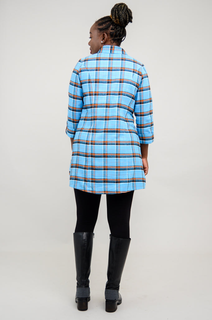 Larissa Tunic Top - Stylish Peko Plaid Cotton Flannel Shirt for Women | Perfect for Casual Outings, Office Wear & Fall Layering