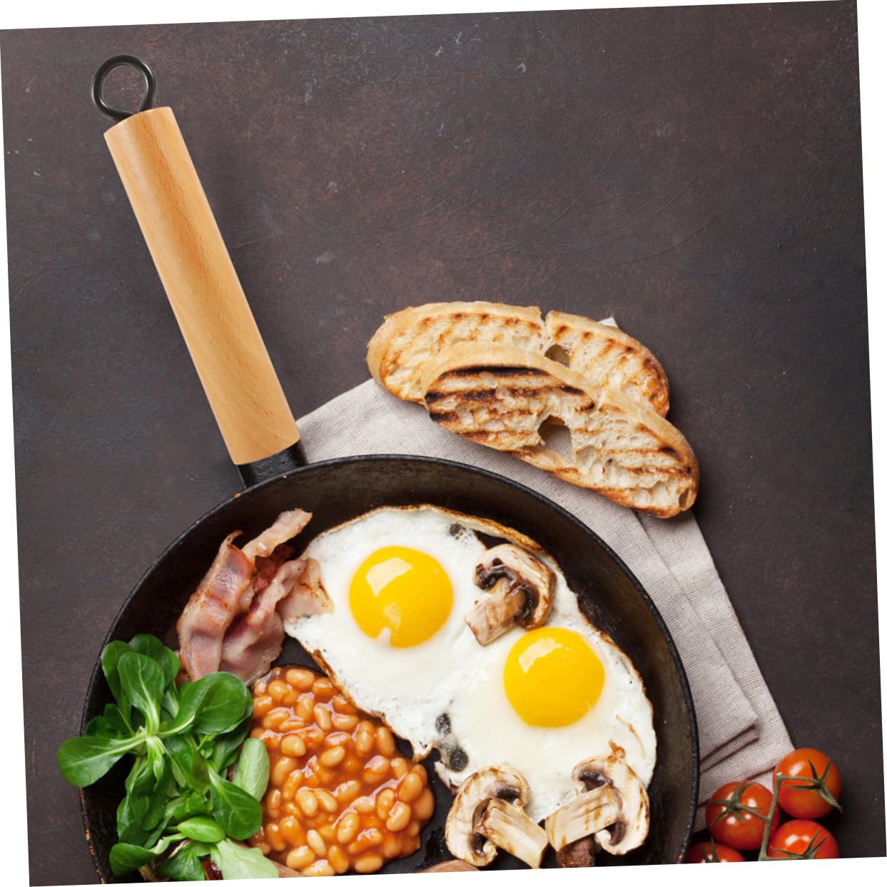 Heat-Resistant Cast Iron Wok Handle Replacement - Anti-Scald Cooking Pan Handle Insert Accessory - Perfect for Stovetop Cooking, Stir-Frying & Professional Kitchen Use