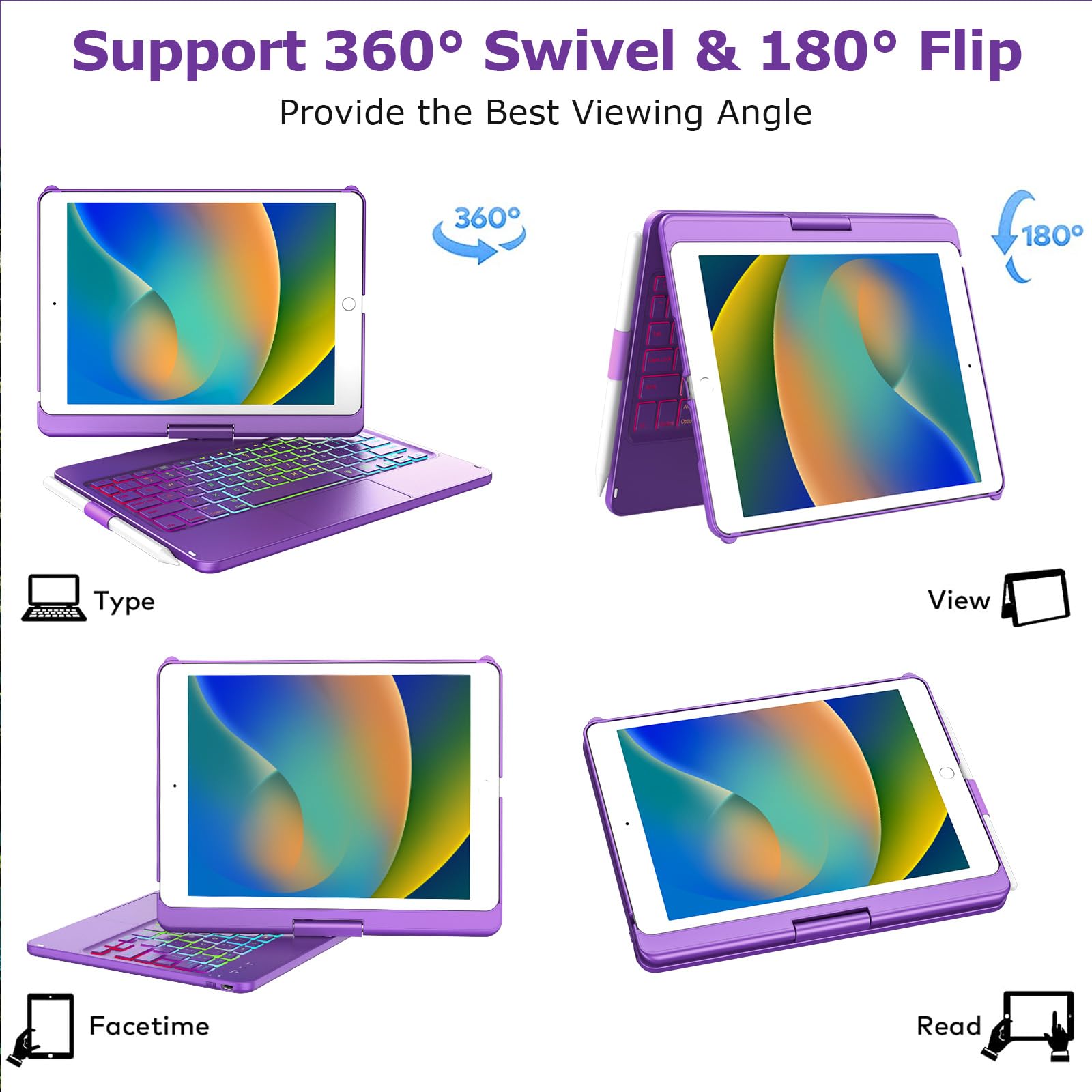 CC Store Touchpad Keyboard Case for iPad 9th/8th/7th Generation 10.2
