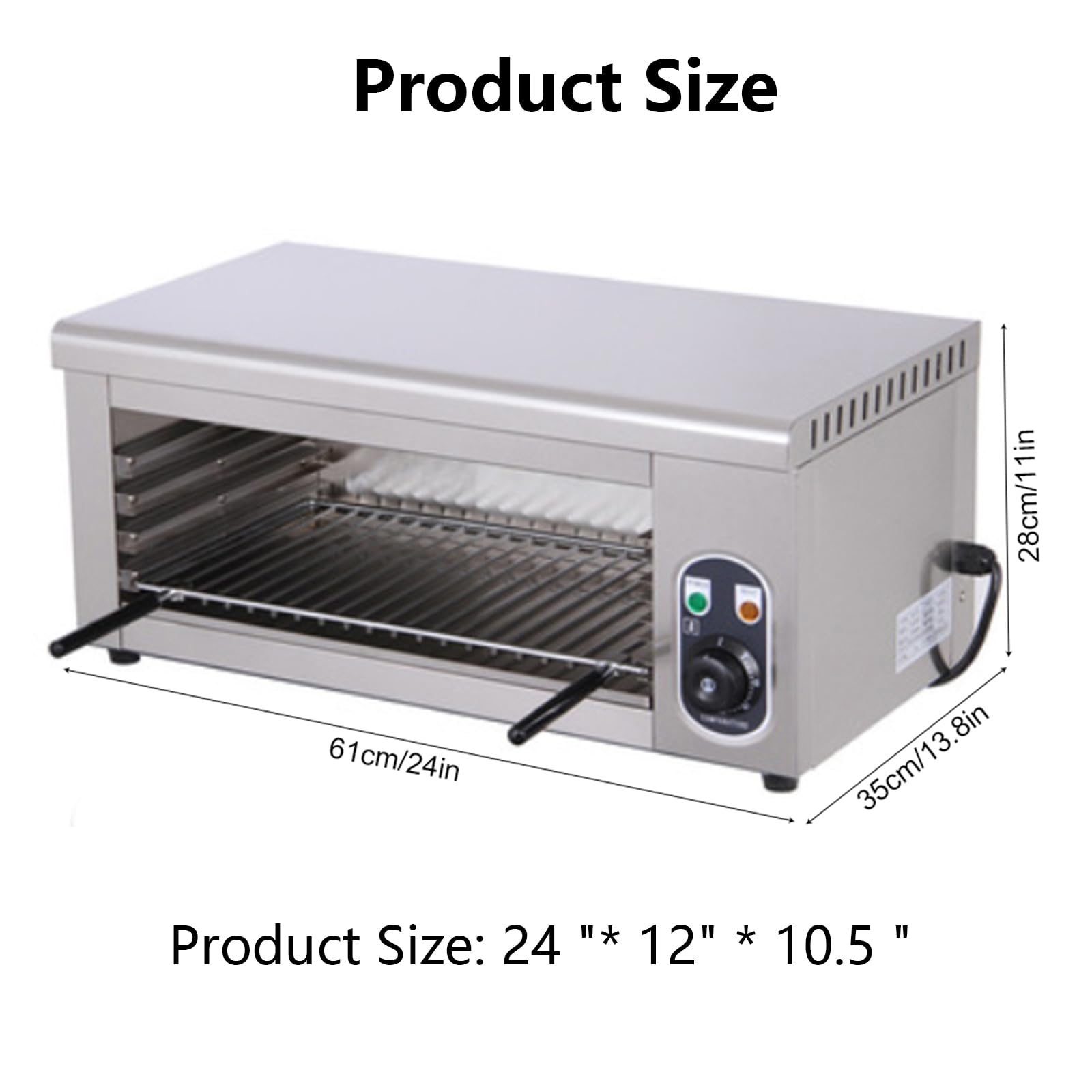 2000W Electric Cheese Melter & Steak Broiler - 110V Commercial Stainless Steel Countertop Grill for Melting Cheese, Toasting Sandwiches & Grilling Steaks | Perfect for Restaurants, Diners & Home Kitchens