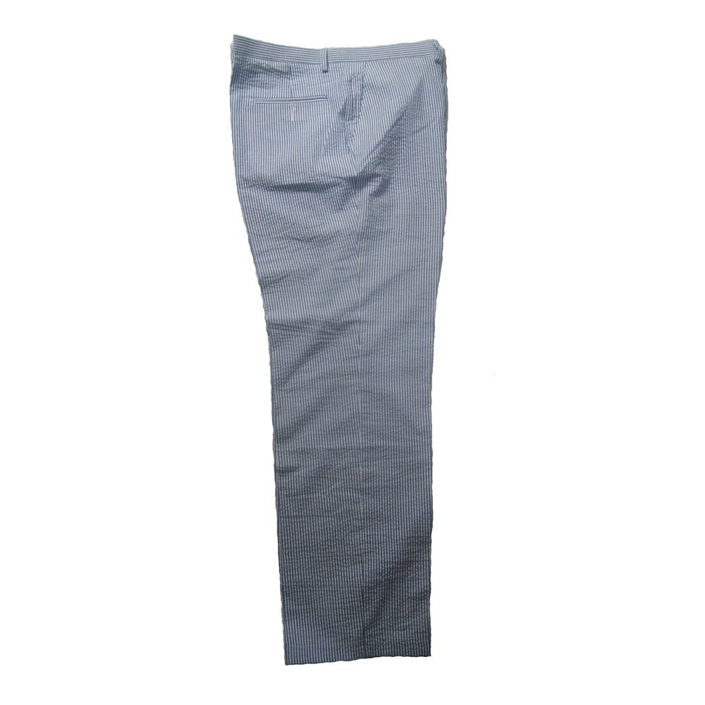 Men's Seersucker Suit Pants Set - Blue & White Striped Formal Wear for Summer Weddings, Business Casual & Outdoor Events