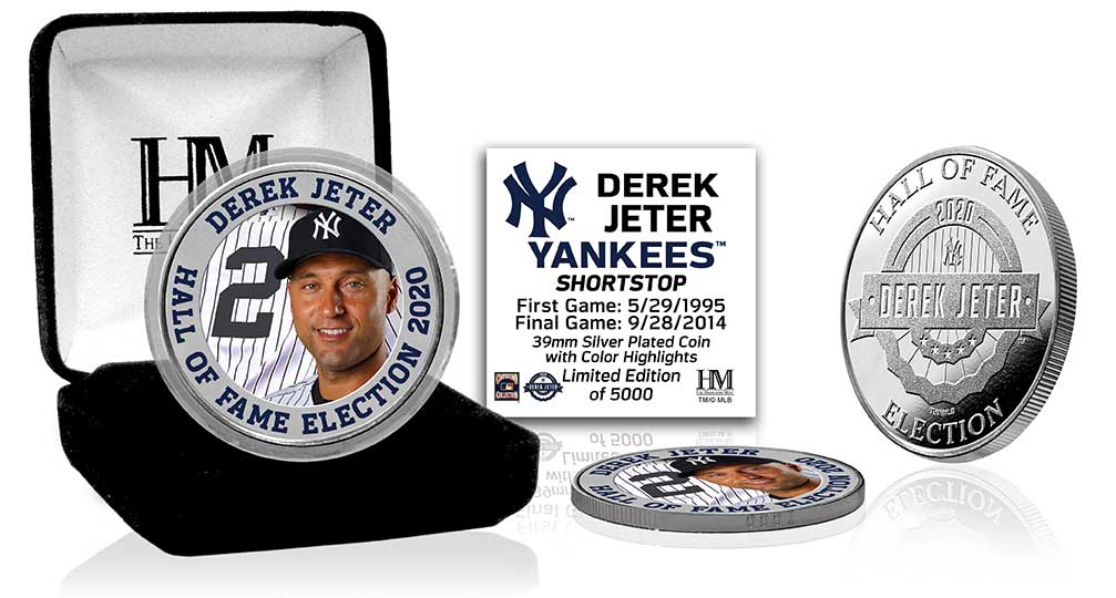 Derek Jeter 2020 Hall of Fame Silver Commemorative Coin - Perfect for Baseball Fans, Collectors & Gift Giving