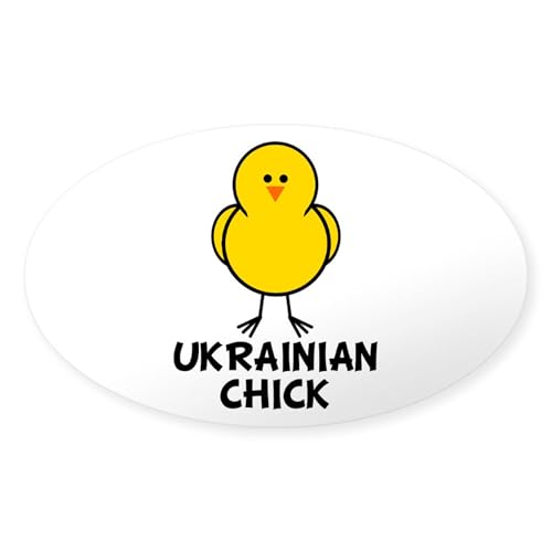 Clear - Ukrainian Chick Oval Sticker