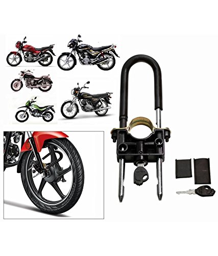 R.J.VON Bike Front Wheel Lock for Bajaj Discover 100 T Disc - Secure Anti-Theft Bicycle Lock for Motorcycle Scooter - Perfect for Urban Commuting & Parking Safety