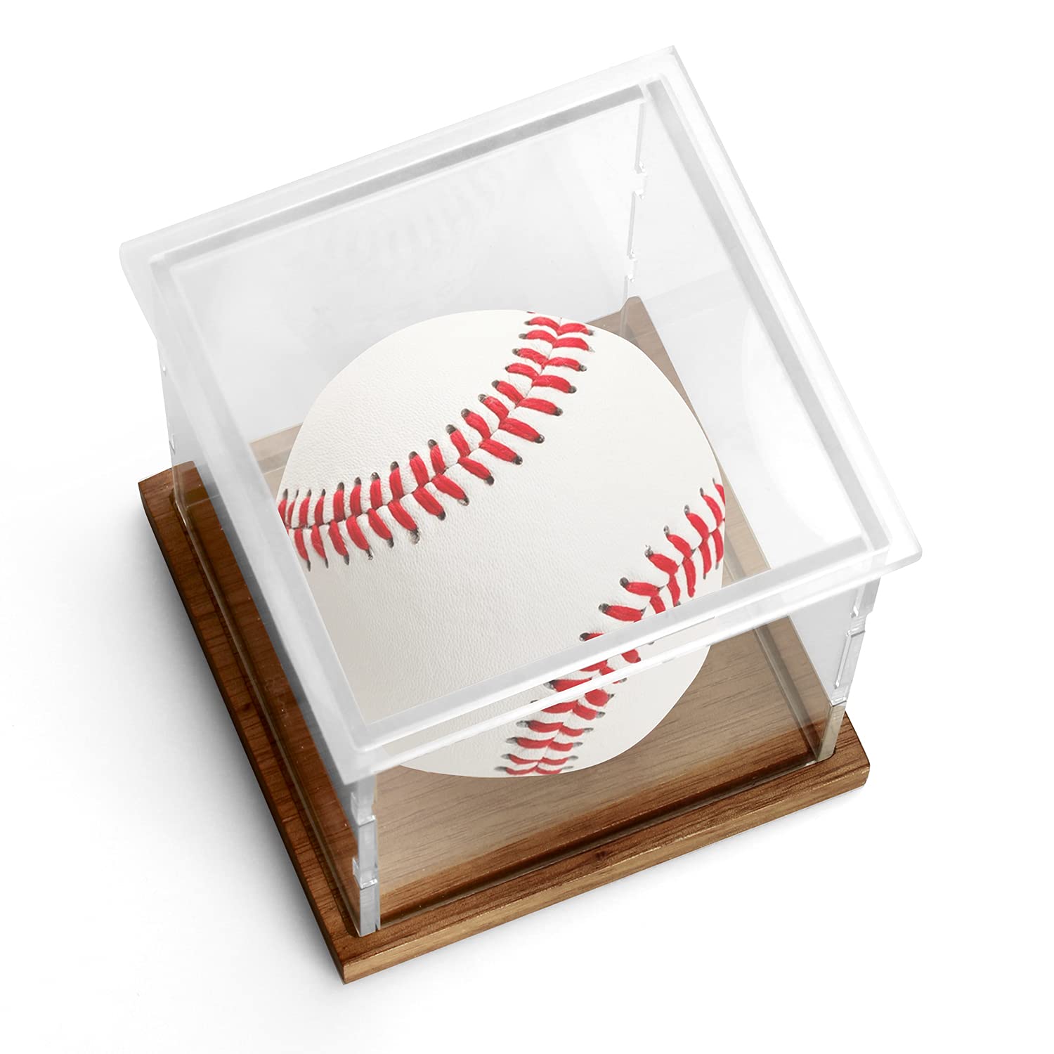 Clear Acrylic Baseball Display Case with UV Protection - Dust-Proof Memorabilia Stand for 2 Baseballs - Perfect for Showcasing Collectibles in Home, Office or Sports Memorabilia Rooms