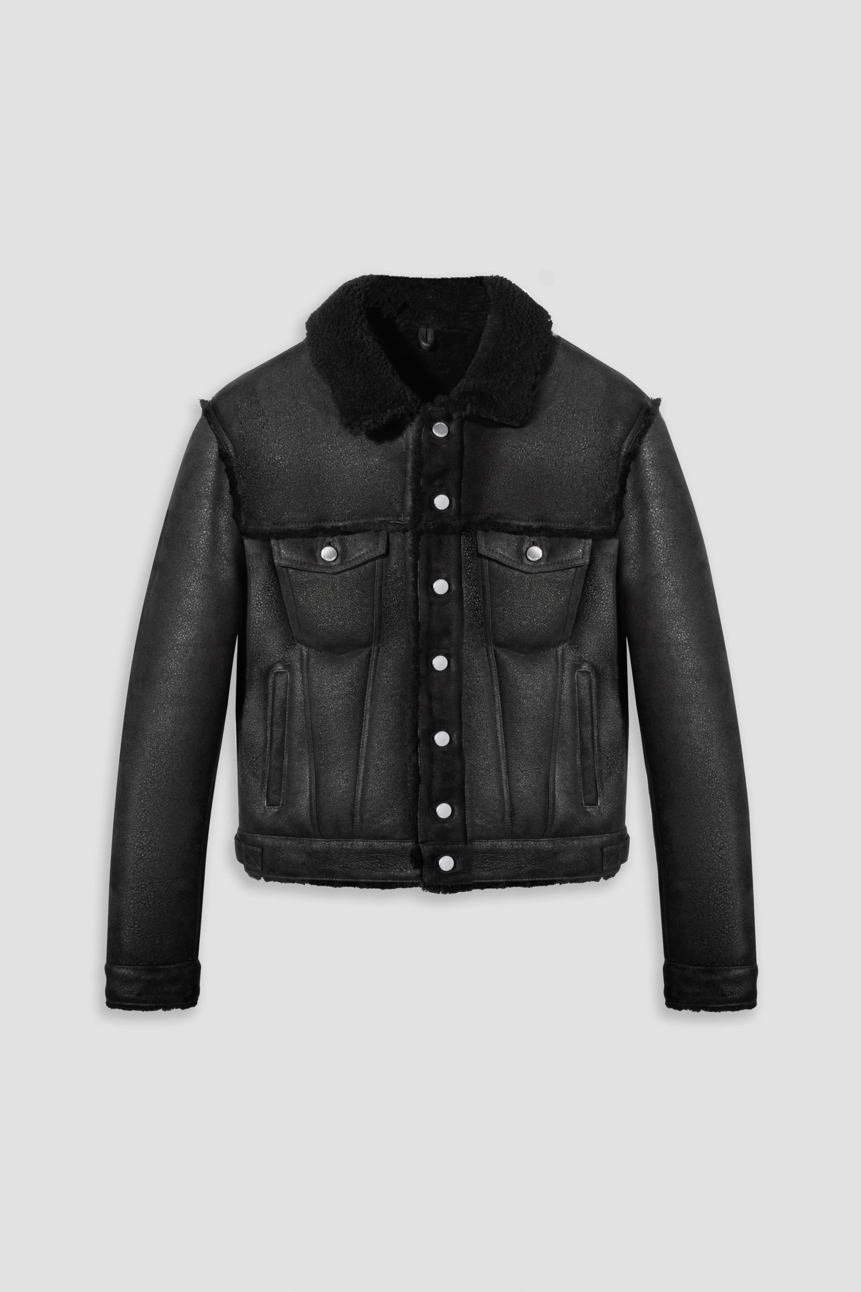 Men's Shearling Trucker Jacket - Tall Size, Warm Winter Coat for Outdoor Activities & Casual Wear