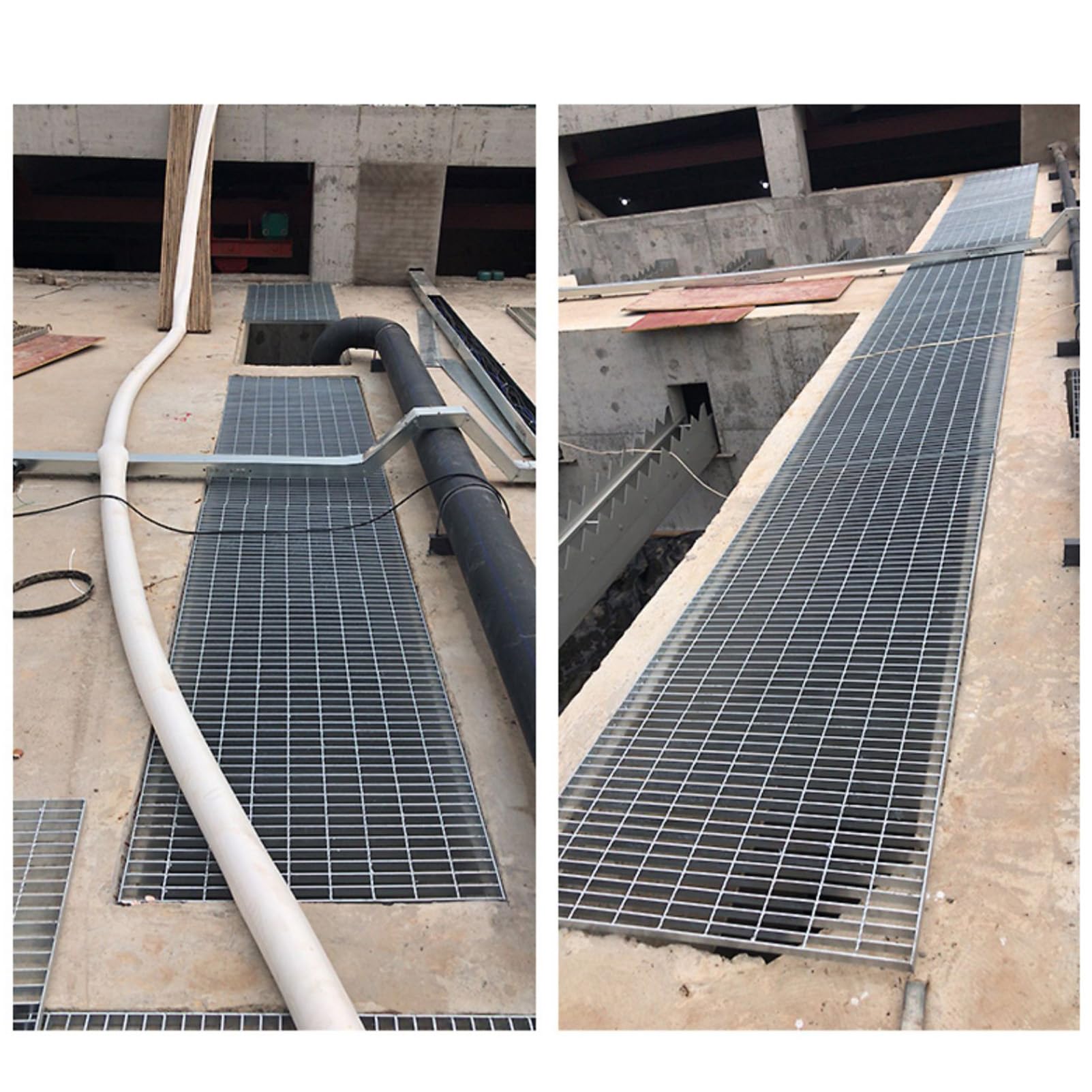 Galvanized Steel Grating Drain Strainers - Heavy Duty Floor Drain Cover for Rainwater & Sewage - Outdoor Rectangular Grate for Garage, Driveway & Trench Drainage - Rustproof Metal Grid for Yard, Patio & Industrial Use