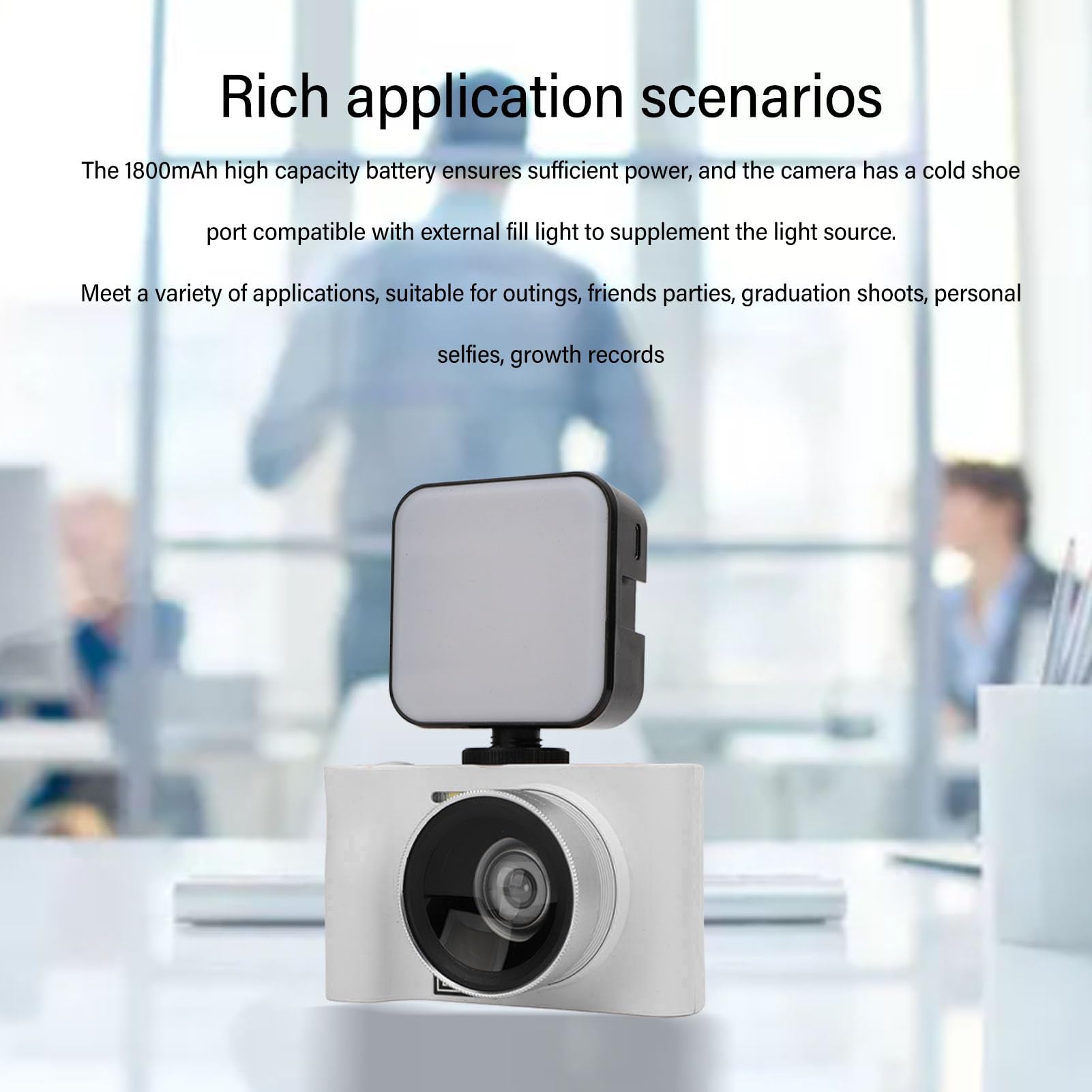 2.5K Vlogging Camera with Fill Light - 24MP 16X Digital Zoom Compact Digital Camera for YouTube, Travel & Selfies | Perfect for Teens, Adults & Beginners | Webcam & Pause Function (White)