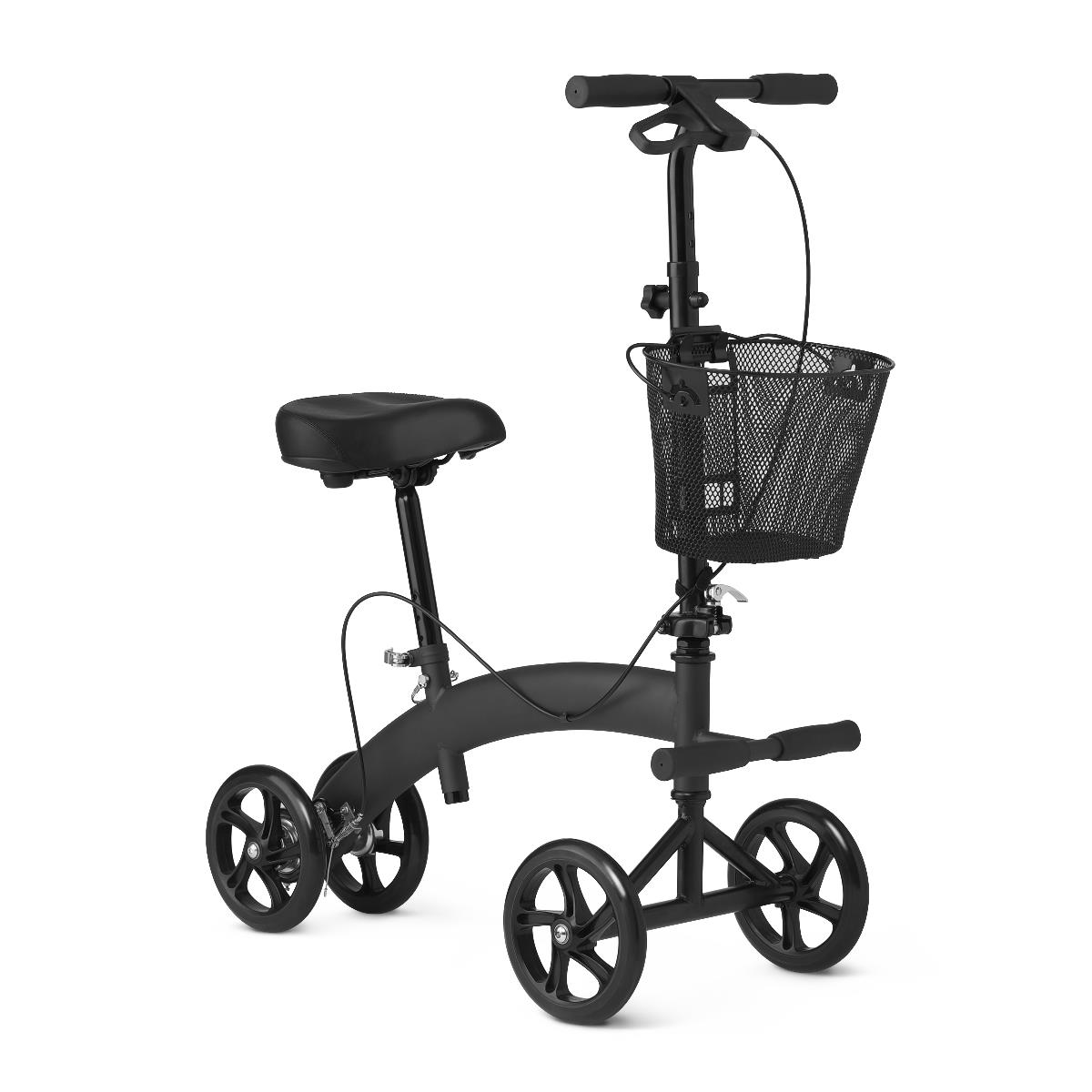 Manual Seated Scooter Knee Walker - Mobility Aid for Foot & Leg Injuries - Ideal for Post-Surgery Recovery & Daily Use at Home/Outdoors