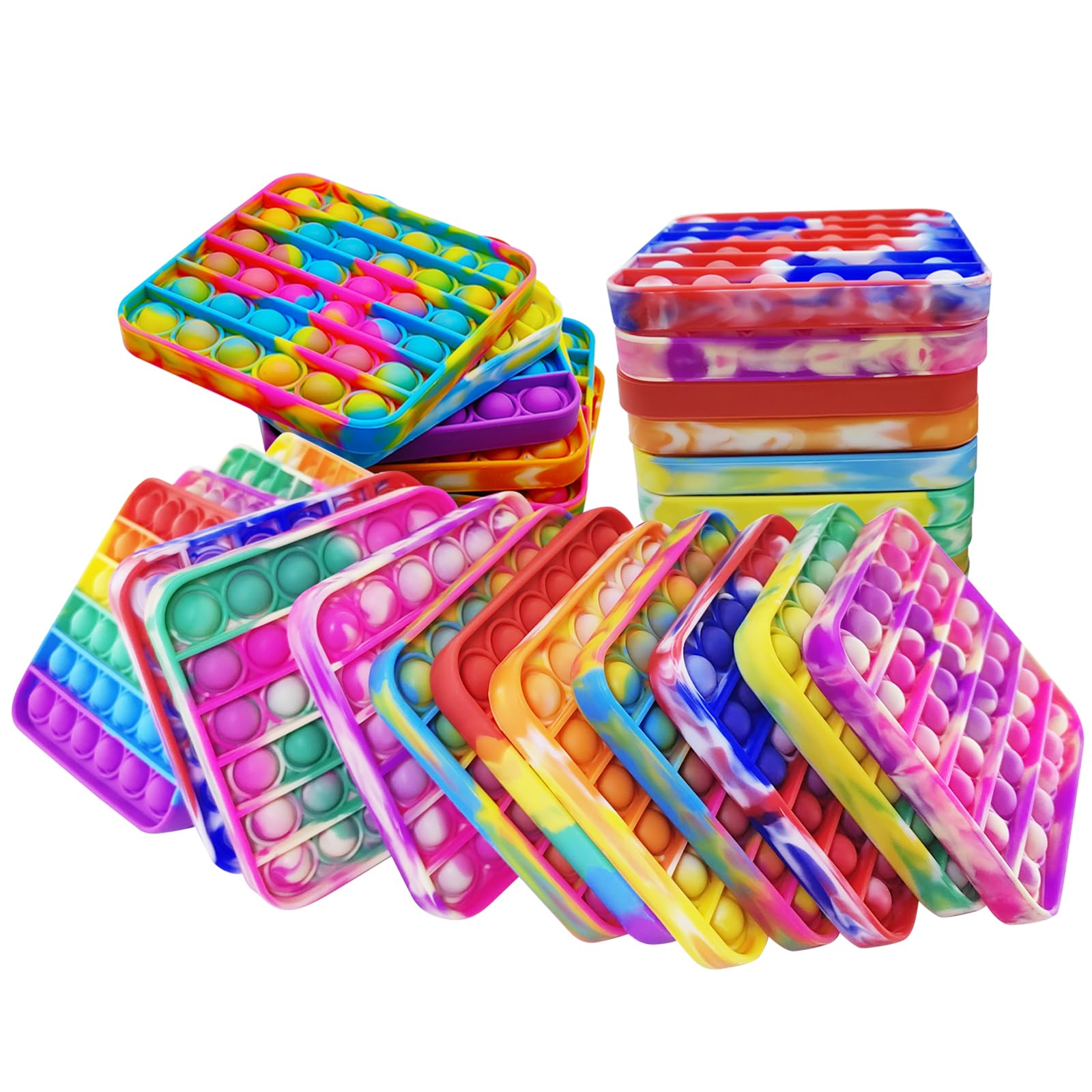 24 Pack Pop Bubble Fidget Sensory Toys for Kids & Adults - Stress Relief, Anxiety Reduction - Bulk Party Favors for Birthdays, Christmas, Classroom Prizes - Perfect for Office, Travel & Home Relaxation