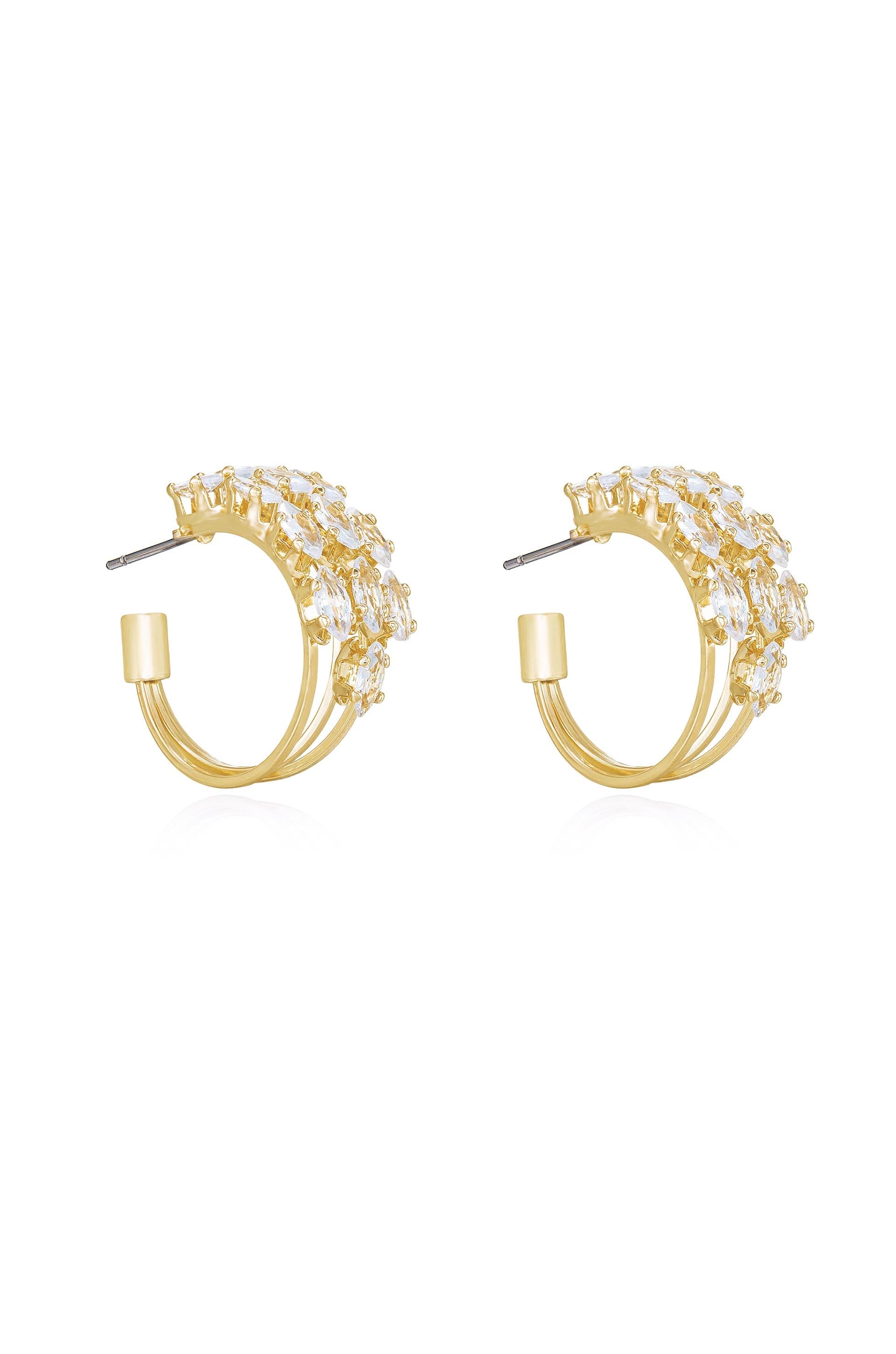Multi Crystal Huggie Hoop Earrings for Women - Sparkling Cubic Zirconia Huggie Earrings for Everyday Wear & Special Occasions