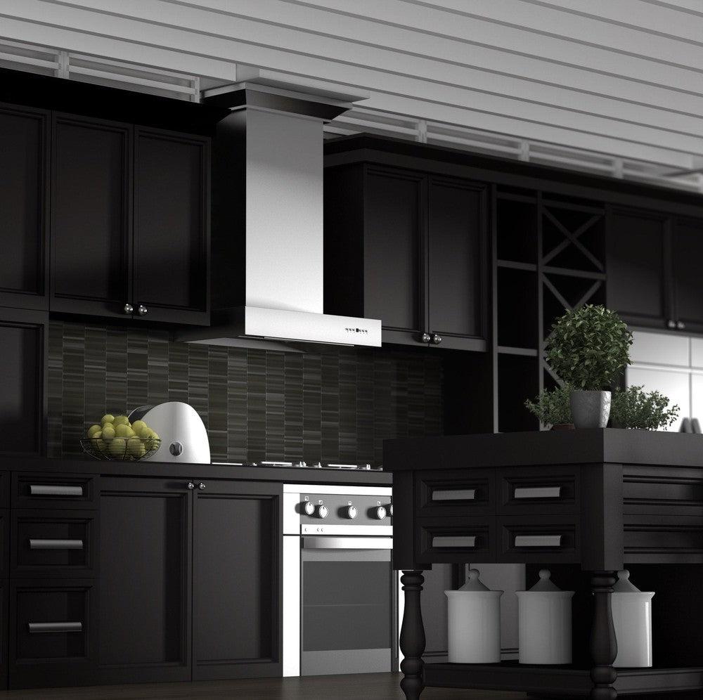 ZLINE Convertible Professional Wall Mount Range Hood - 36 Inch Stainless Steel Kitchen Vent Hood with LED Lights & Powerful Exhaust Fan - Perfect for Modern Kitchens & Open Concept Homes