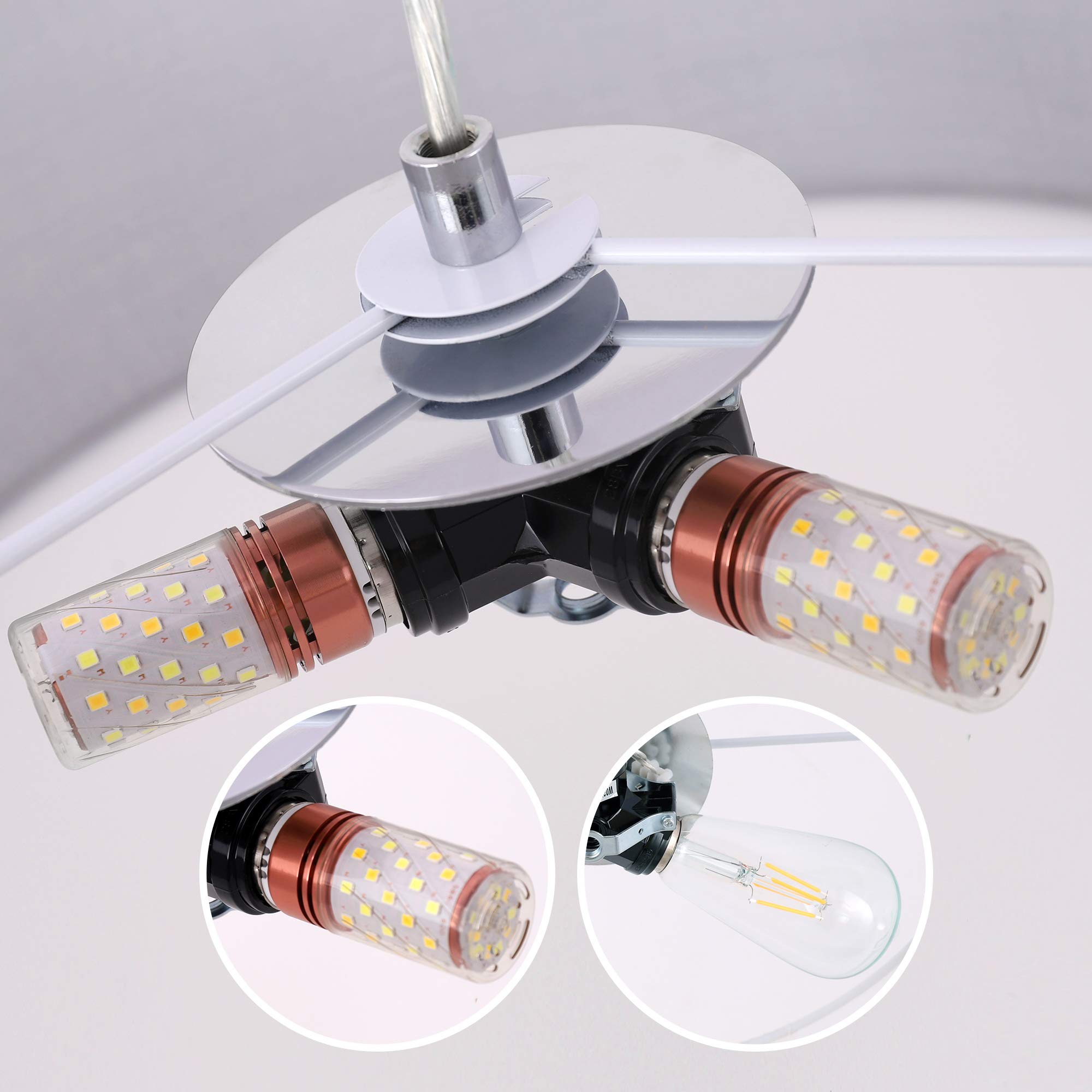 Modern Grey Fabric Pendant Light - 15