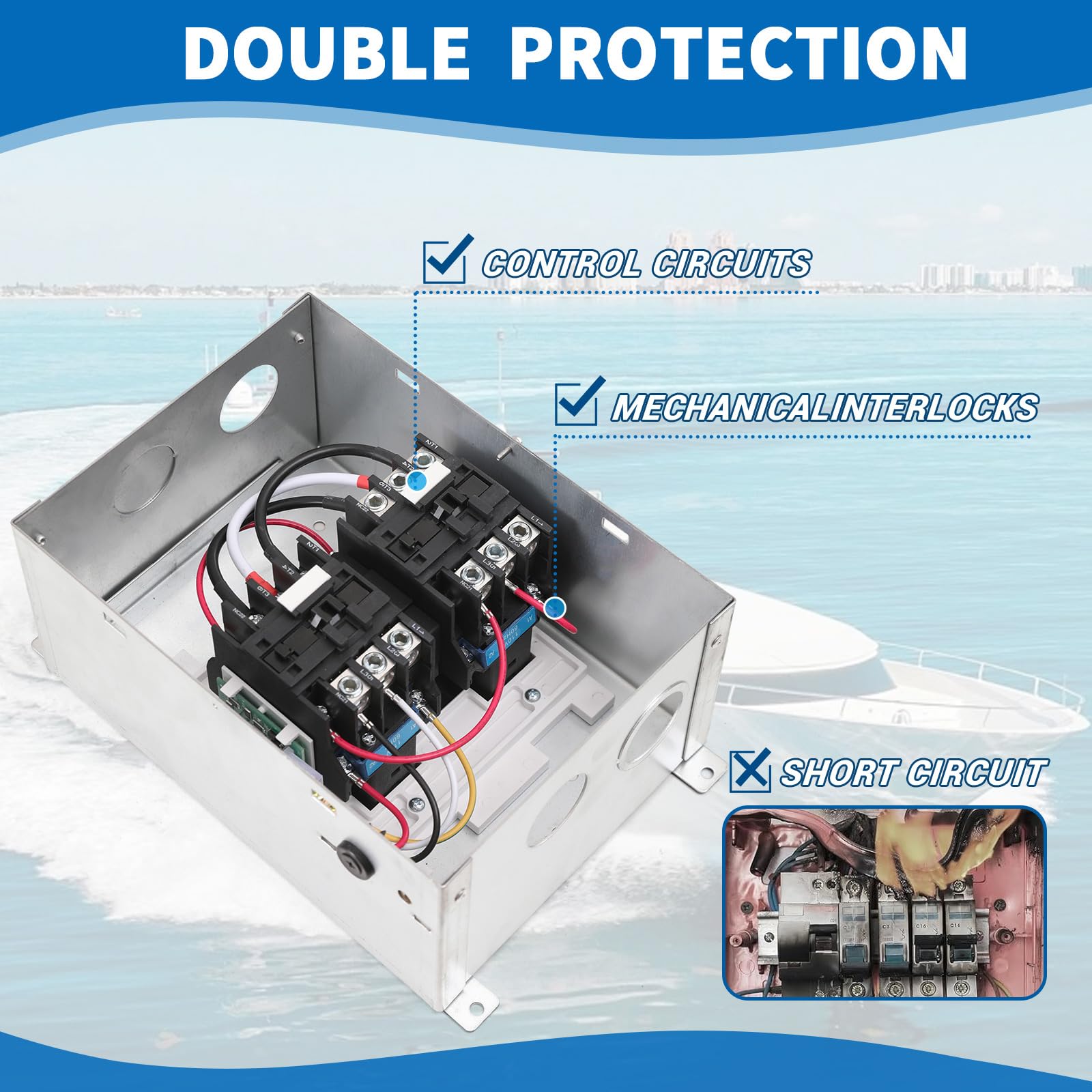 Aibule 50 AMP RV Automatic Transfer Switch - 120/240V AC, 50 Amp Auto Transfer Relay for RVs, Speedboats & Outdoor Power - Replacement for PD52 - Perfect for Camping, Boating & Off-Grid Power Solutions