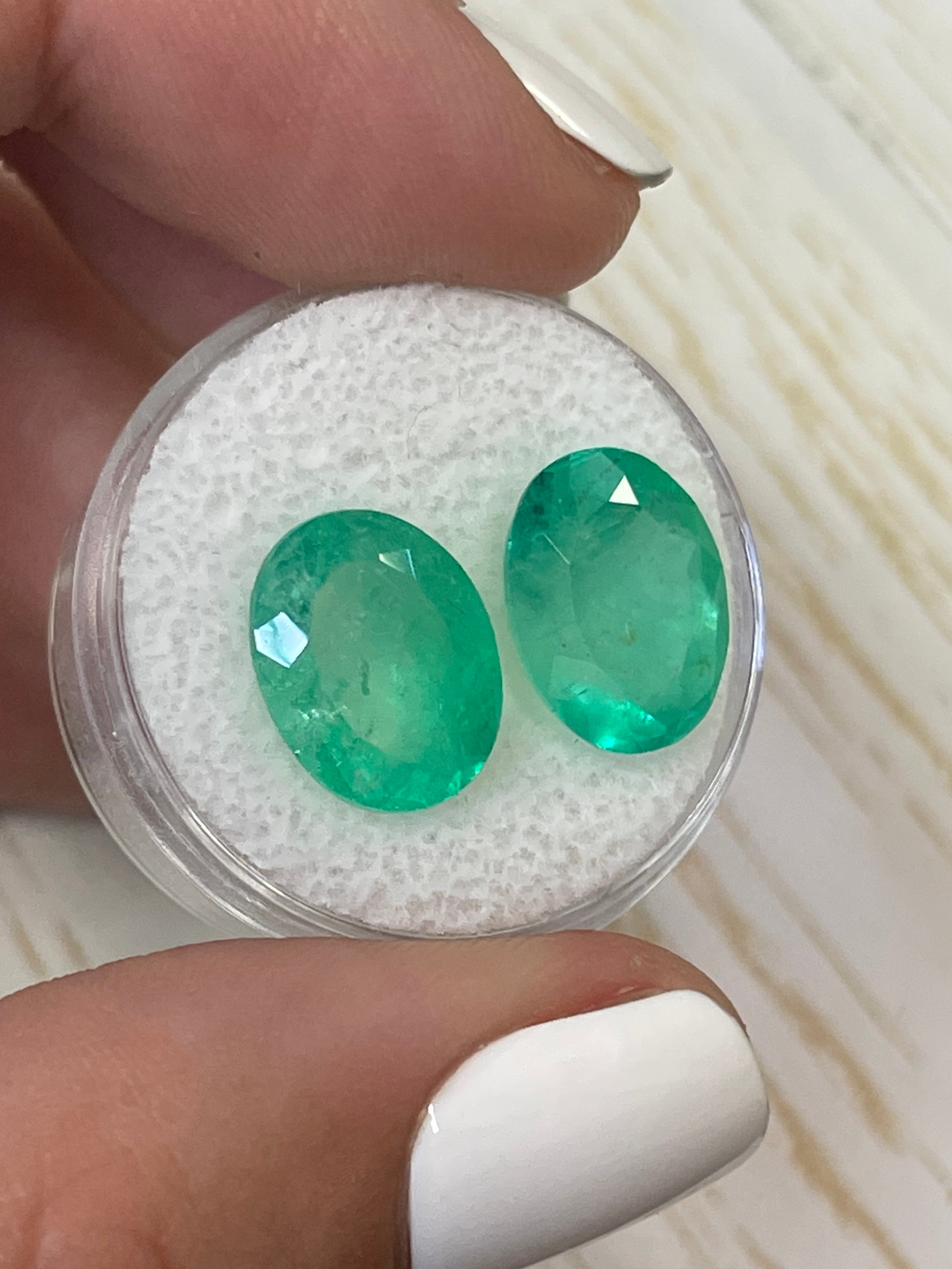 13x10 Oval Cut Colombian Loose Emeralds - 9.81tcw Matching Pair for Jewelry Making, Engagement Rings & Luxury Gifts