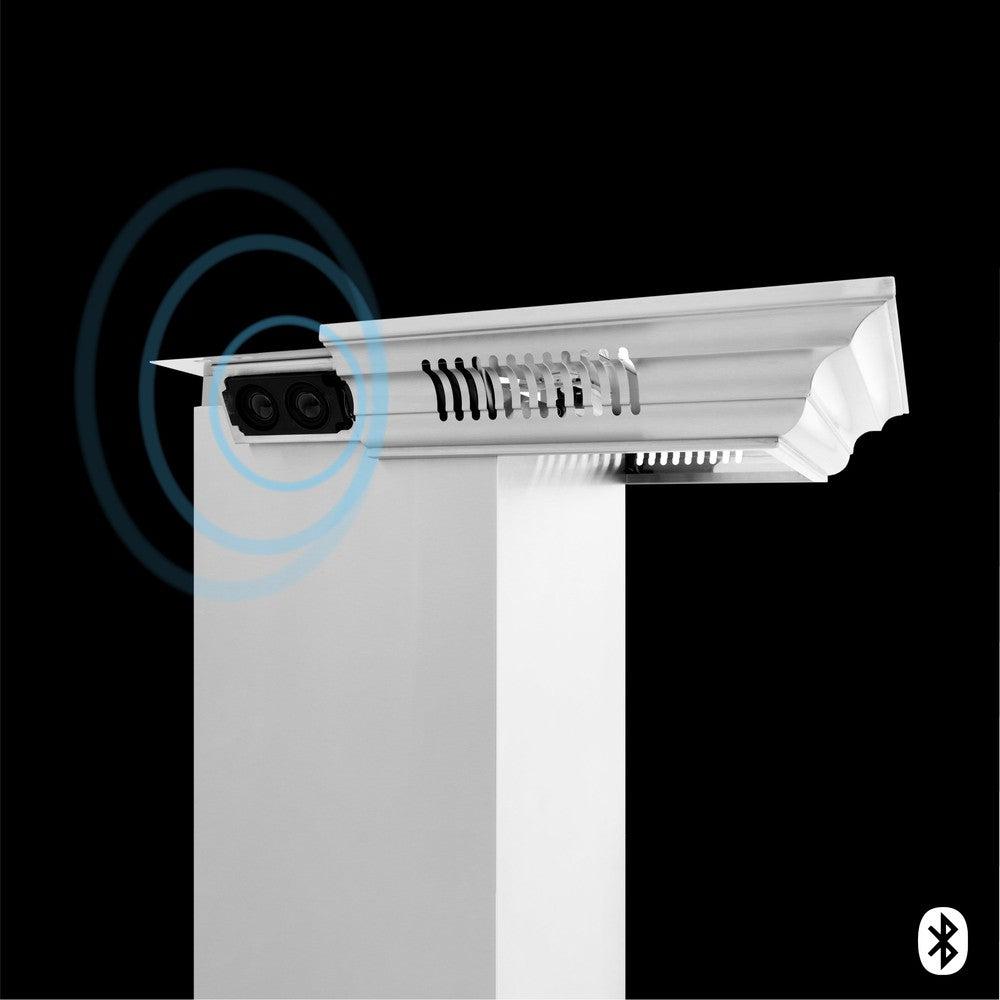ZLINE Professional Stainless Steel Wall Mount Range Hood with Built-in CrownSound Bluetooth Speakers (697CRN BT) - Perfect for Modern Kitchens & Open-Concept Living Spaces