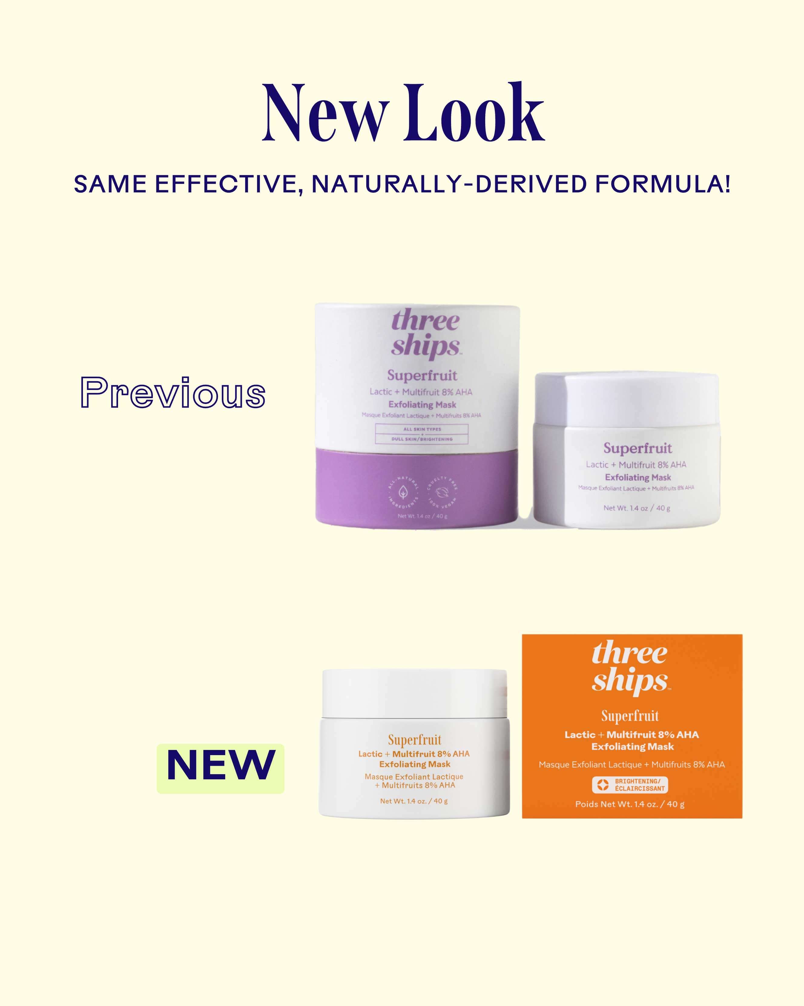 Superfruit Lactic + Multifruit 8% AHA Exfoliating Face Mask - Brightening & Exfoliating Treatment for Glowing Skin - Perfect for Nighttime Skincare Routine