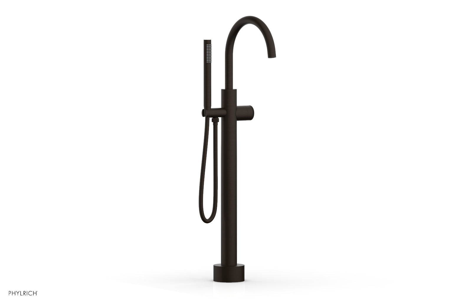 BASIC II Low Floor Mount Tub Filler with Knurled Handle and Hand Shower - Model 230 44 03 - Perfect for Modern Bathrooms and Spa-Like Showers