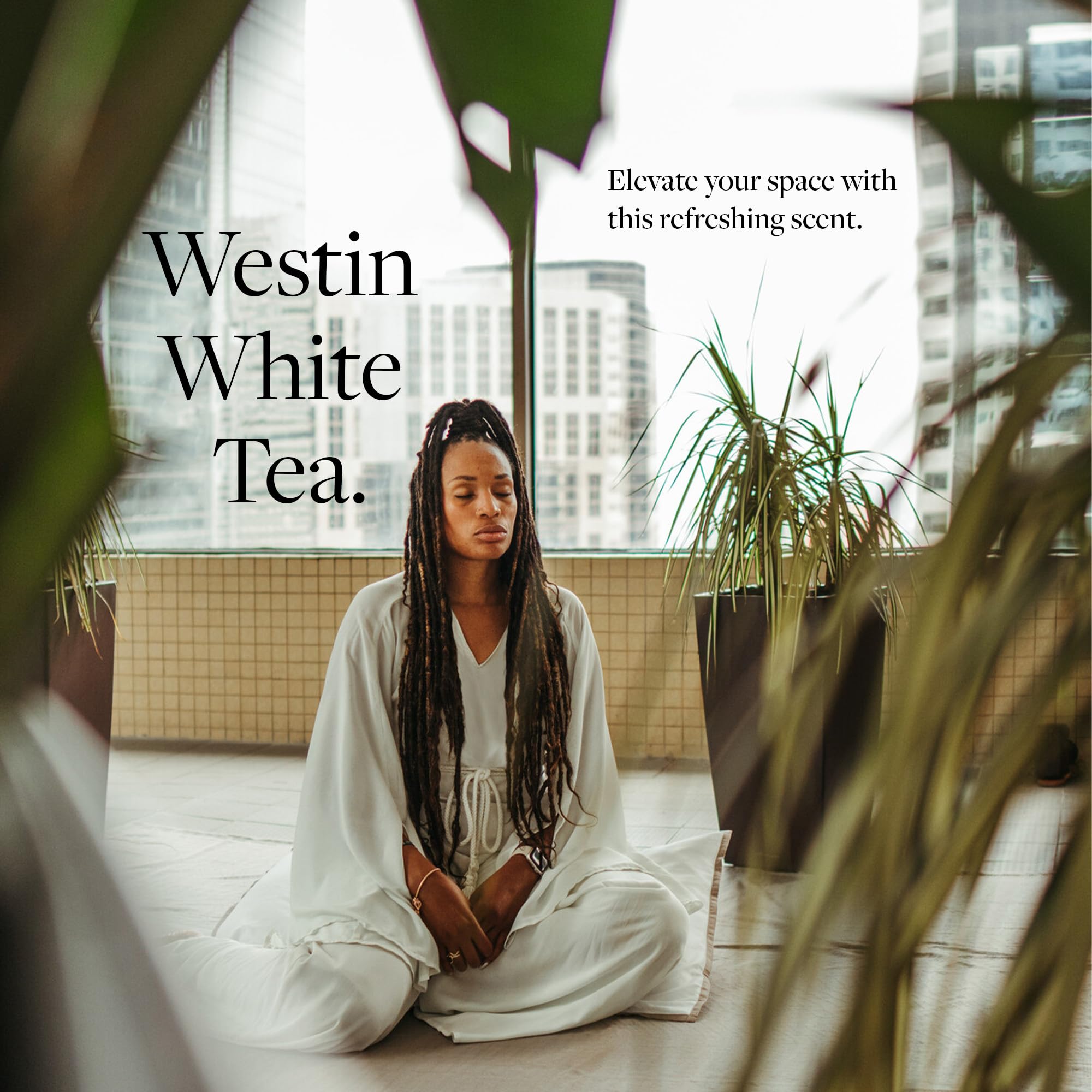 Westin White Tea Essential Oil Diffuser - Aromatherapy Scent Machine with Refill Cartridge - Home Air Freshener for Living Room, Bedroom & Office - Relaxing White Tea Fragrance for Stress Relief & Better Sleep