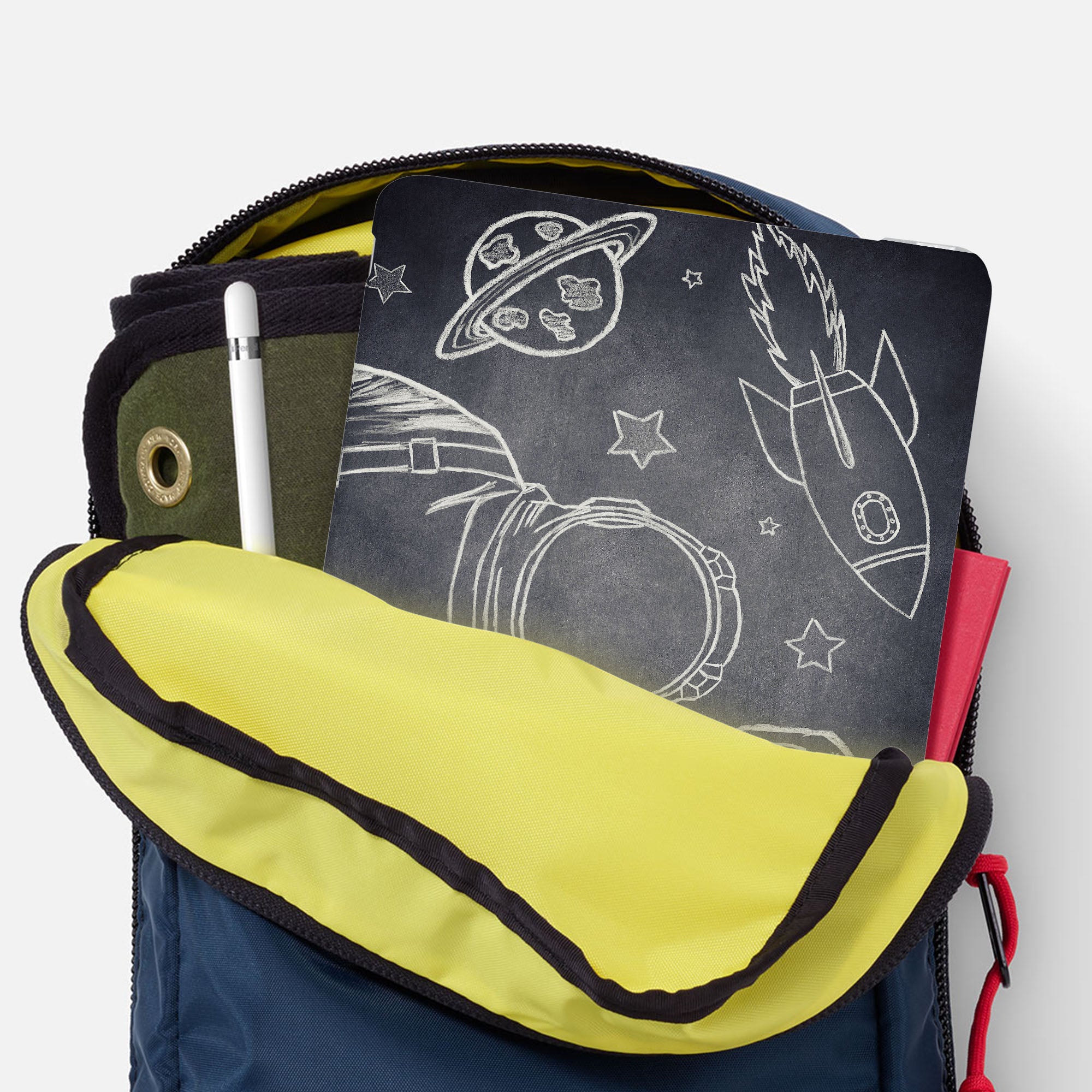 Premium iPad See-Through Case with Astronaut Space Design - Slim Protective Cover for iPad Air/Pro, Perfect for Work, School & Travel