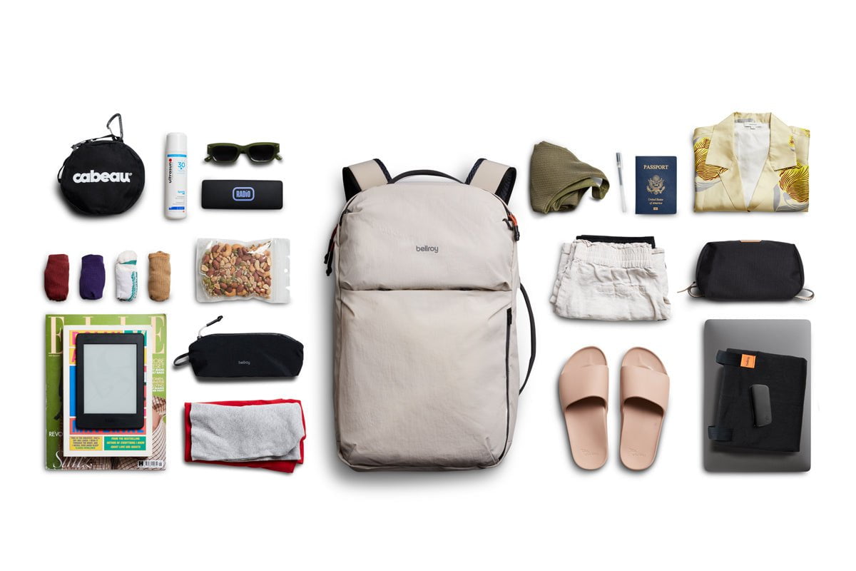 Bellroy Lite Travel Pack 30L - Lightweight Waterproof Backpack for Hiking, Camping & Air Travel | Durable Carry-On Luggage with Laptop Compartment