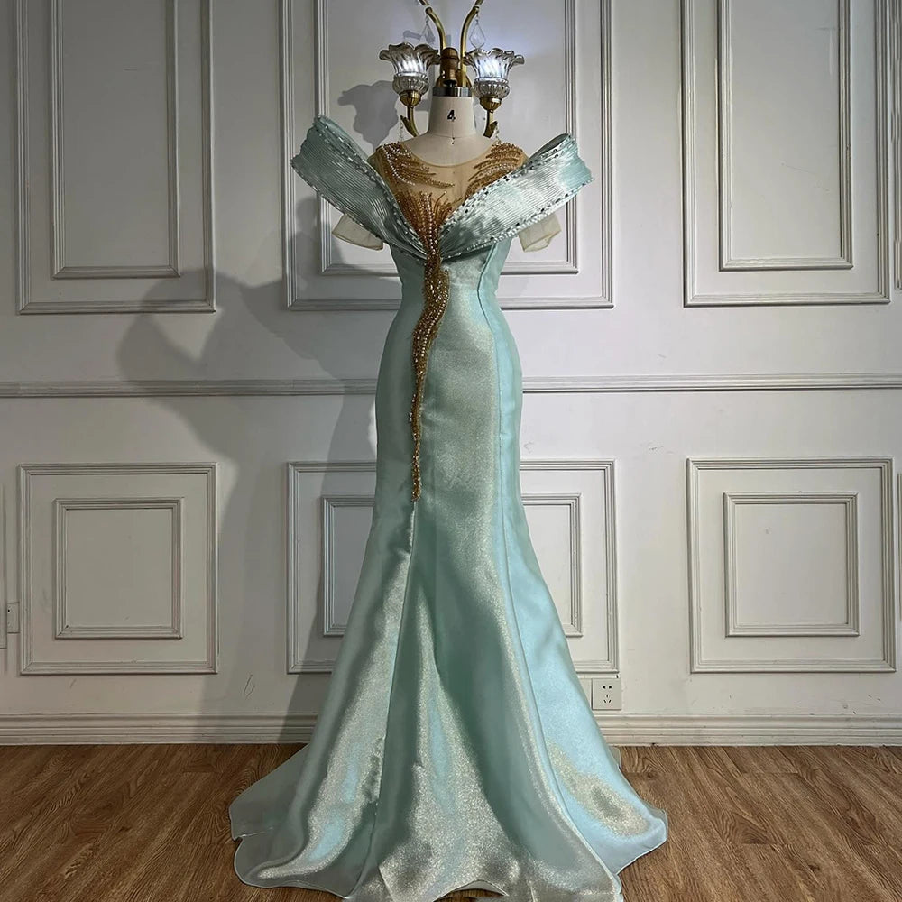Luxury Designer Mermaid Satin Lilac Evening Dresses for Women - Formal Gowns for Prom, Wedding, Cocktail Party & Special Occasions - LA72902