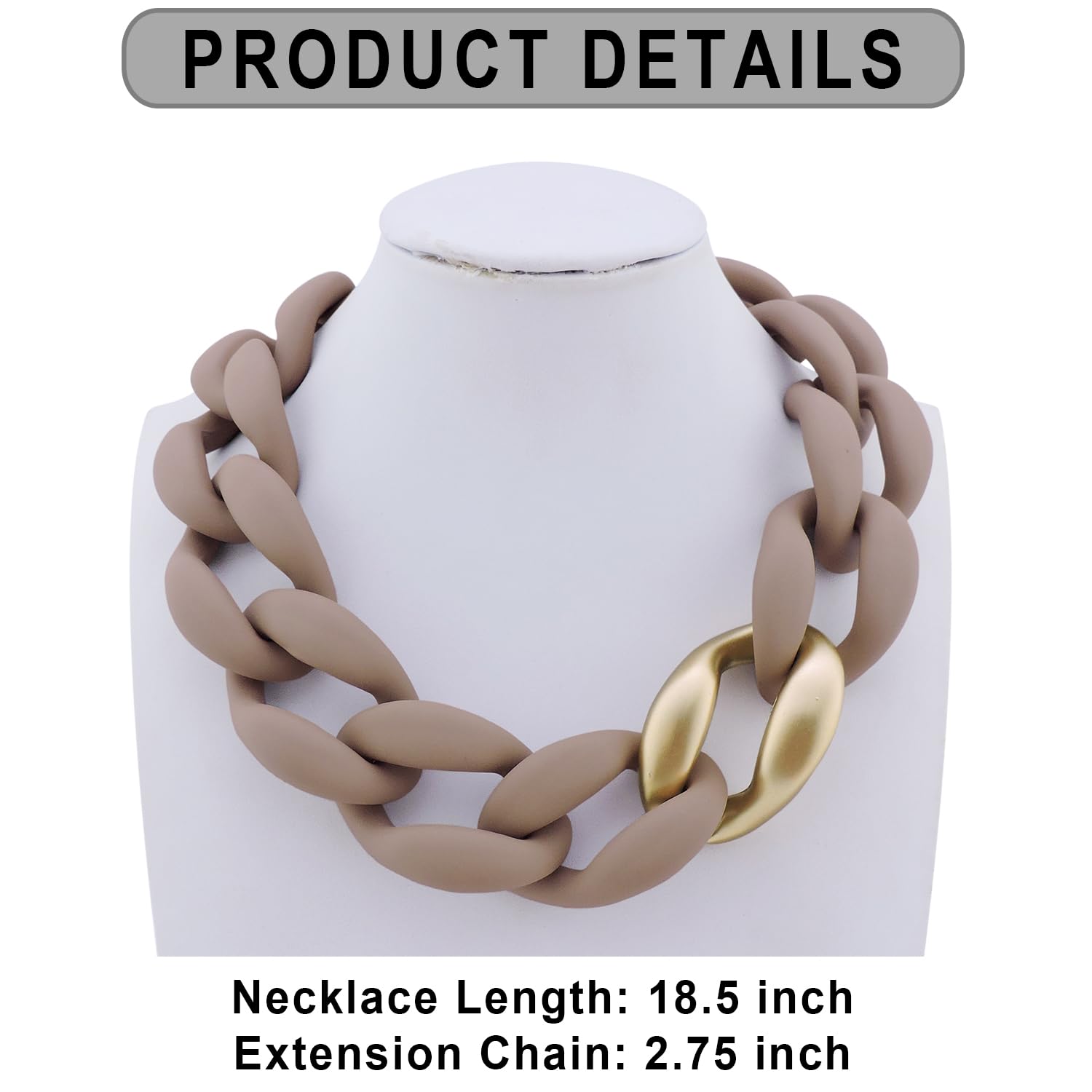 Firstmeet Chunky Acrylic Chain Link Choker Necklace for Women - Trendy Statement Jewelry for Parties, Dating & Everyday Wear