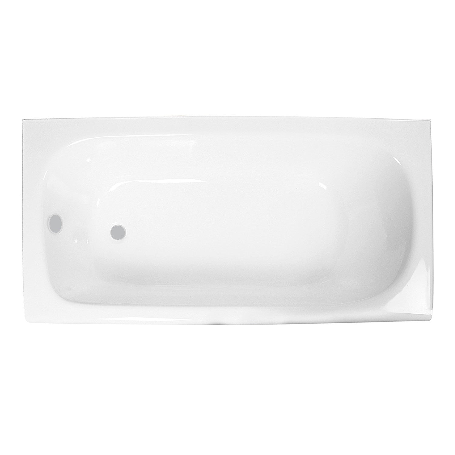 Aqua Eden 60 Inch White Cast Iron Rectangular 3 Wall Alcove Bathtub with Left Drain Hole - Perfect for Bathroom Renovation, Spa-Like Relaxation, and Modern Home Decor