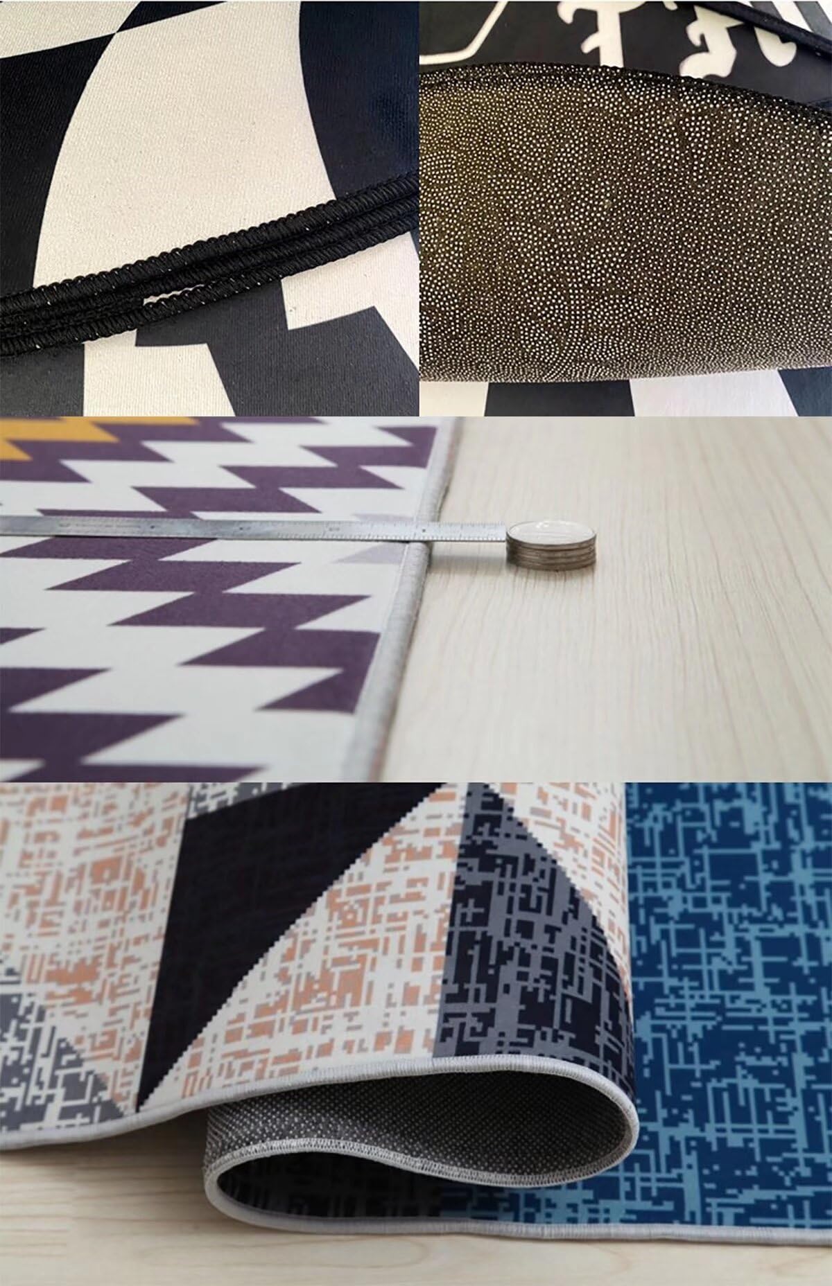 3D Swirl Visual Area Rug for Living Room & Dining Room - Modern Abstract Vortex Optical Illusion Rectangular Carpet - Non-Slip Home Decor - 3'x5' Blue/Gray - Perfect for Bedroom, Office & Lounge Areas