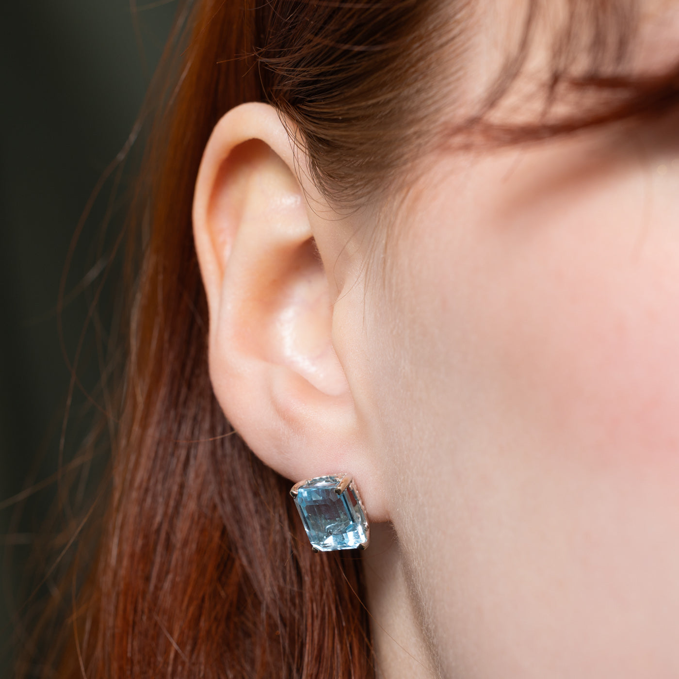 14K Blue Topaz Stud Earrings - 8.00ctw Genuine Gemstone Earrings for Women | Perfect for Weddings, Anniversaries & Everyday Elegance
