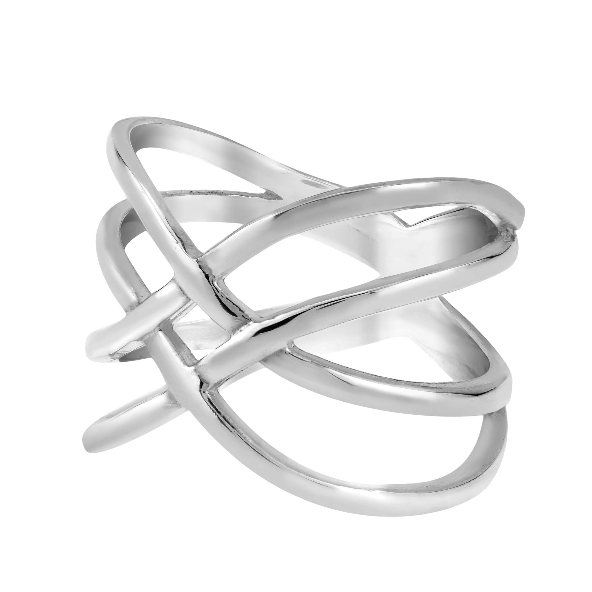 Exotic Puzzle Weave .925 Sterling Silver Ring for Women & Men | Dainty Wedding Band, Couple Rings | Comfort Fit Unisex Jewelry (Sizes 6-10) | Perfect for Anniversaries, Engagements & Everyday Wear