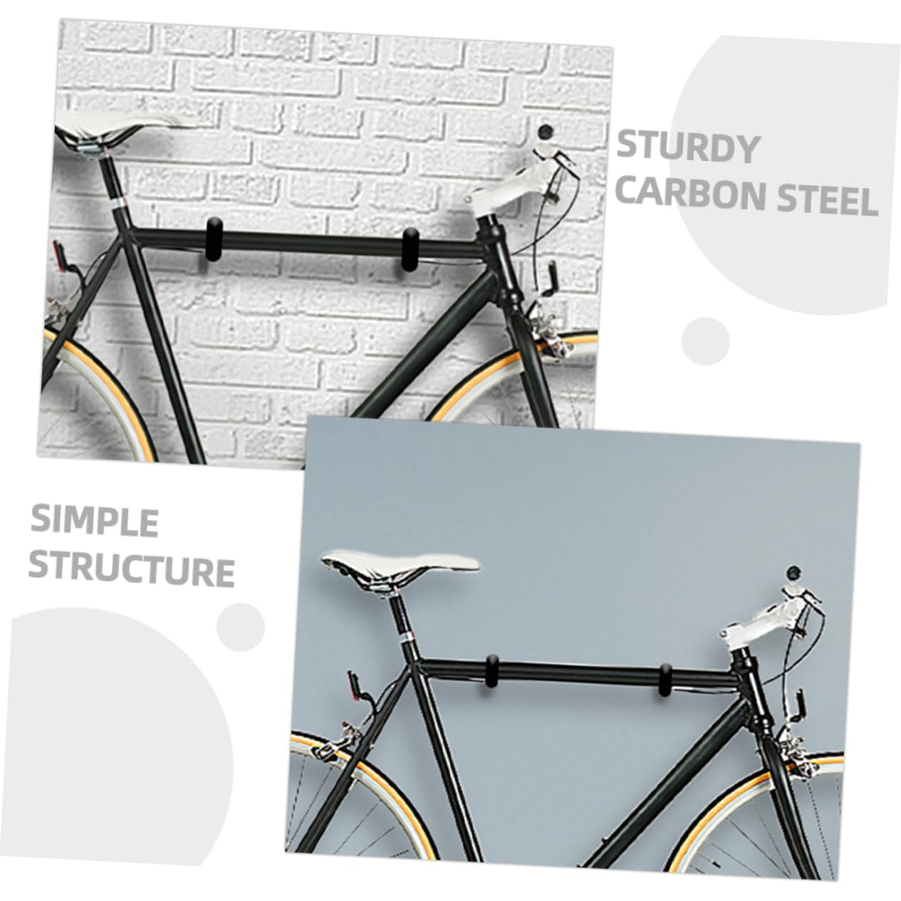 Heavy Duty Bike Hanger Set - Angoily Space-Saving Metal Bike Hooks for Garage & Wall Mount | Perfect for Organizing Bicycles, Scooters & Sports Equipment in Small Spaces