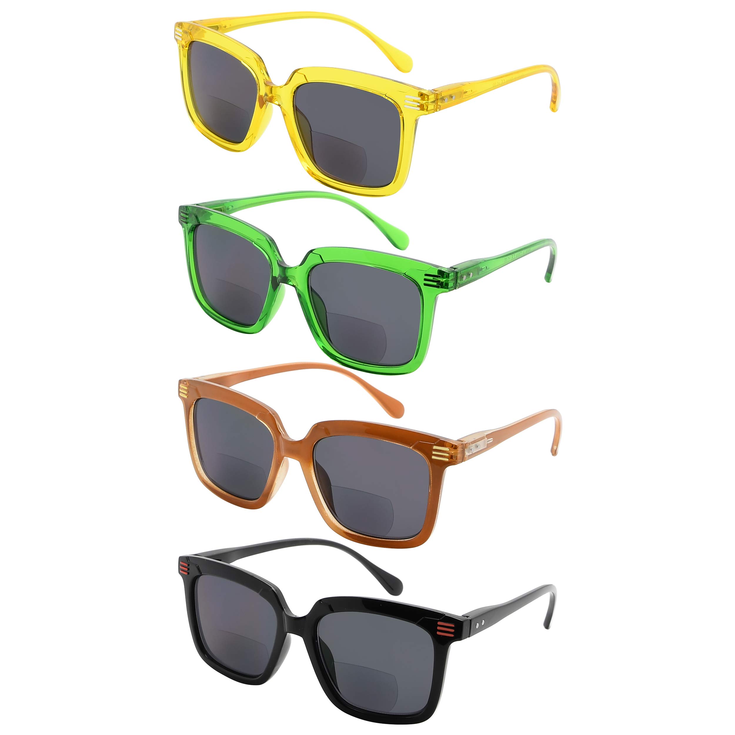 CessBlu 4 Pack Bifocal Sunglasses for Women - Stylish Reading Glasses with UV Protection, Lightweight & Comfortable - Perfect for Reading Outdoors, Driving, Beach & Travel