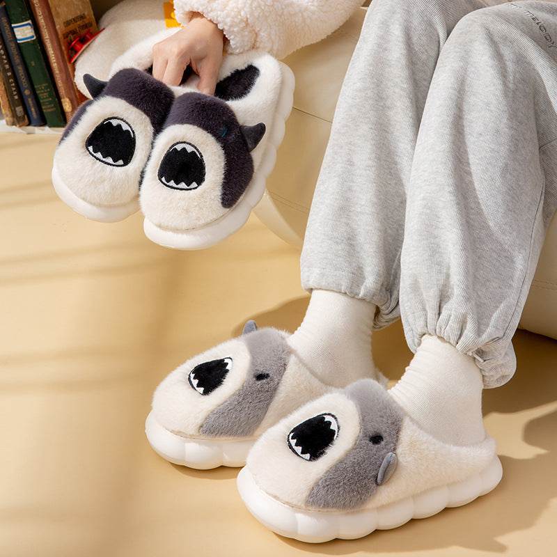 Adorable Fluffy Shark Slippers for Women & Girls - Soft Plush House Shoes for Indoor Comfort - Perfect Gift for Shark Lovers, Cosplay & Lounge Wear