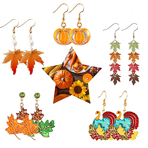 B4:fall earrings-5 pairs
