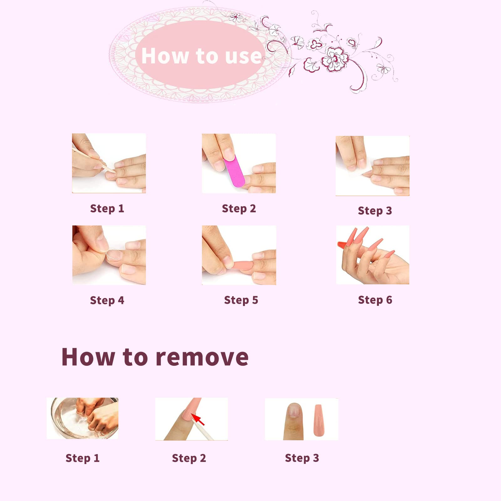 Medium Press On Nails - Glossy Solid Color Coffin Fake Nails for Women - Full Cover Acrylic False Nails Kit with Glue (24PCS) - Perfect for Parties, Weddings, and Everyday Wear