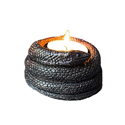 Gothic Snake Tealight Candle Holder - Halloween Decor, Spooky Gothic Tealight Holder for Home, Party & Witchy Aesthetic - Perfect for Halloween, Gothic Weddings & Dark Home Decor