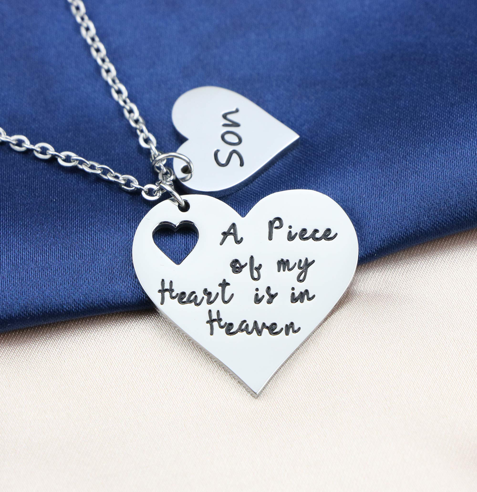 Heaven Memorial Necklace - Stainless Steel Silver Pendant for Women, Sympathy Gift for Loss of Loved One, Sister Keepsake Jewelry | Comforting Bereavement Gift for Grieving & Remembrance