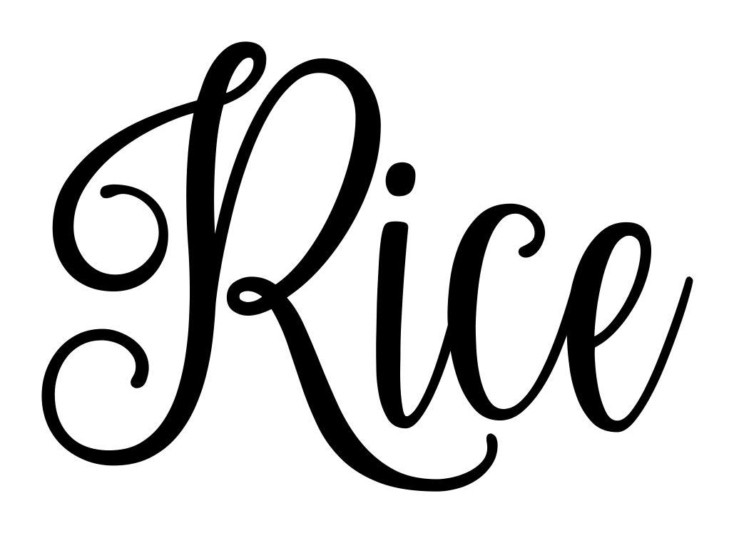 3W x 2H Rice Label Sticker - Black Fancy Font Vinyl Decal for Kitchen Pantry Organization | Perfect for Spice Jars, Canisters & Storage Containers