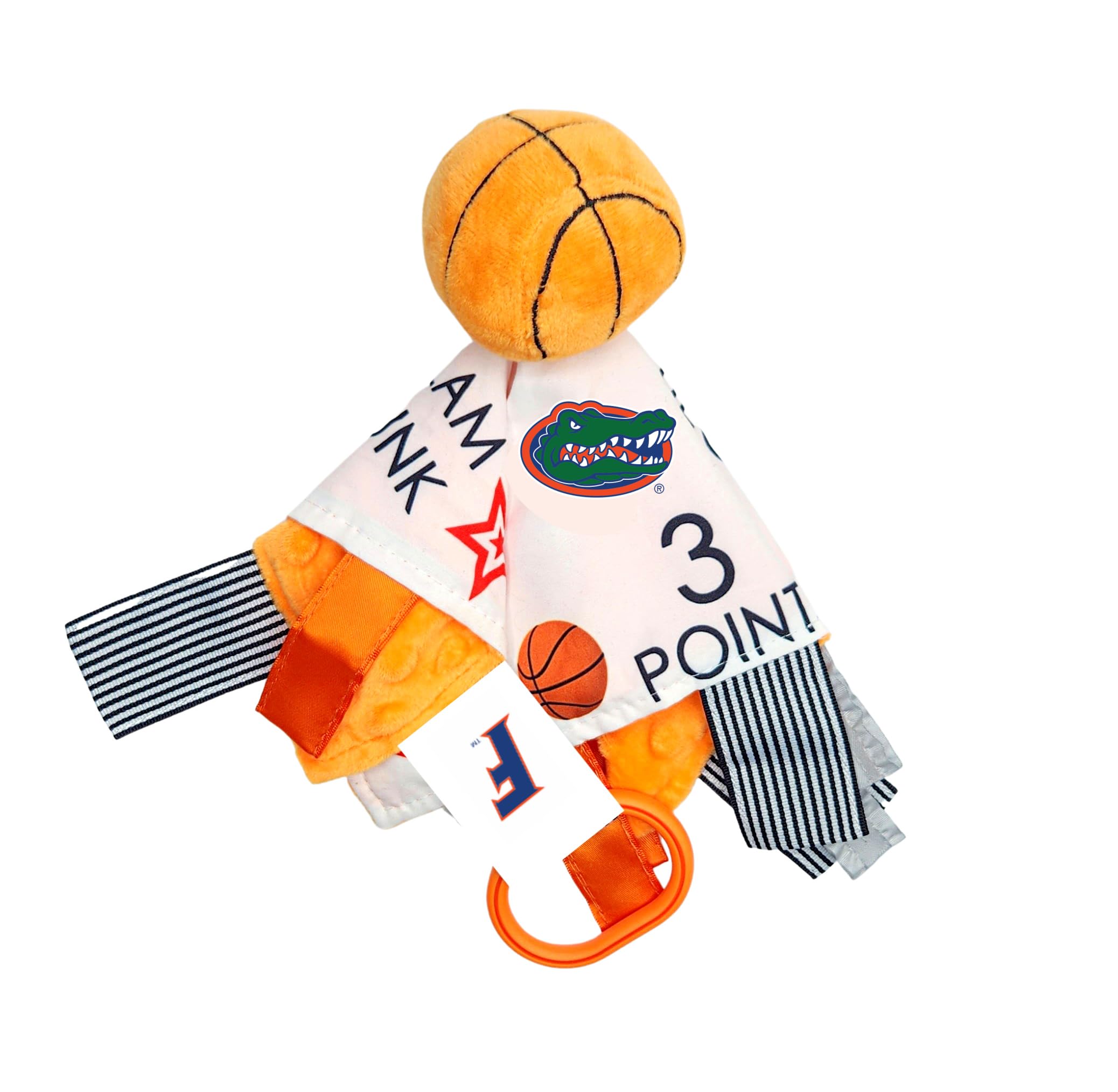 Florida Gators Baby Basketball Sensory Toy - Soft & Safe College-Themed Crinkle Toy for Infants - BPA-Free with Stroller Clip (10