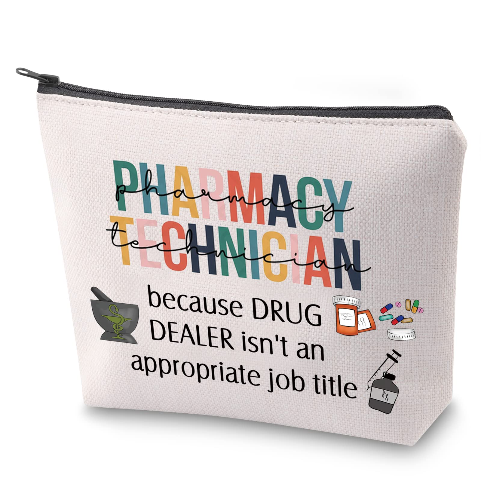Pharmacy Technician Survival Kit - RX Toiletry Bag & Makeup Organizer with Zipper | Perfect Gift for Pharmacy Techs | Ideal for Clinical Rotations, Travel & Daily Essentials Storage