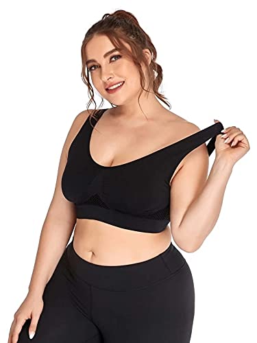 Plus Size Sports Bras for Women - Light Support Seamless Wireless Workout Yoga Gym Fitness Bras, Tank Tops & Crop Tops - Perfect for Yoga, Gym, Running and Sleeping