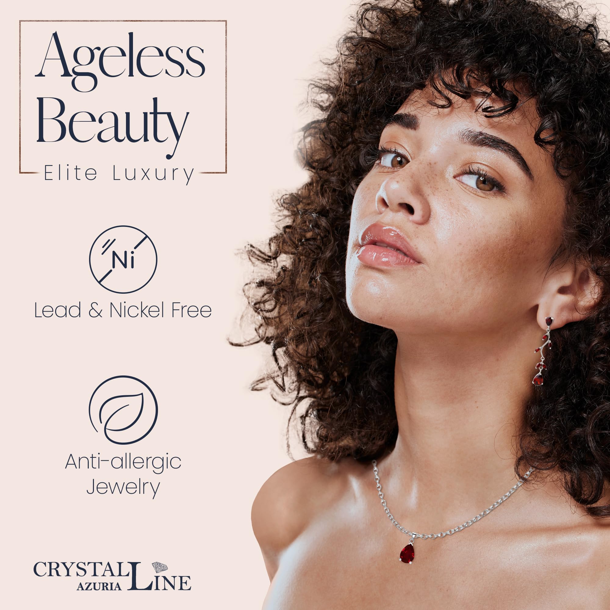 Crystalline Azuria Jewelry Set - Zirconia Teardrop Necklace & Earrings for Women | White Gold Plated Costume Jewelry | Perfect for Weddings, Parties & Special Occasions