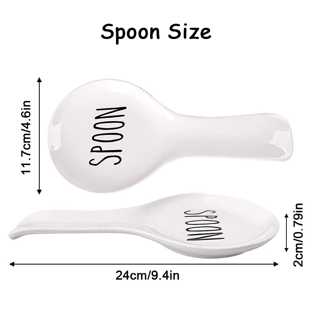 Premium Ceramic Spoon Rest for Kitchen Counter - Large Cooking Utensil Holder with Non-Slip Base | Perfect for Stovetop, Countertop & Serving Dishes | Essential Kitchen Gadget & Accessory
