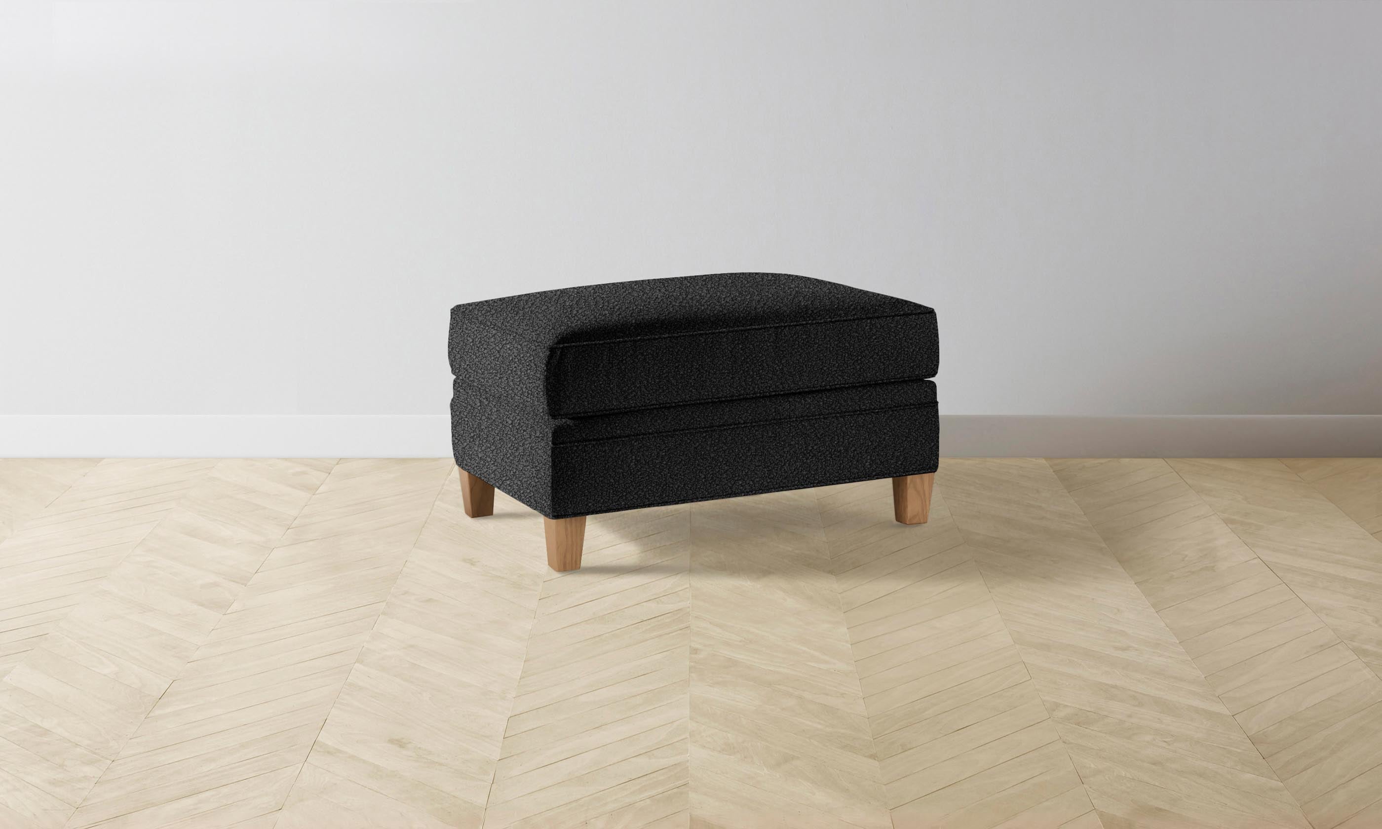 Carmine Ottoman with Italian Bouclé Fabric - Water & Stain Resistant Footrest Pouf for Living Room, Bedroom & Nursery - Perfect for Relaxing, Reading & Decorating