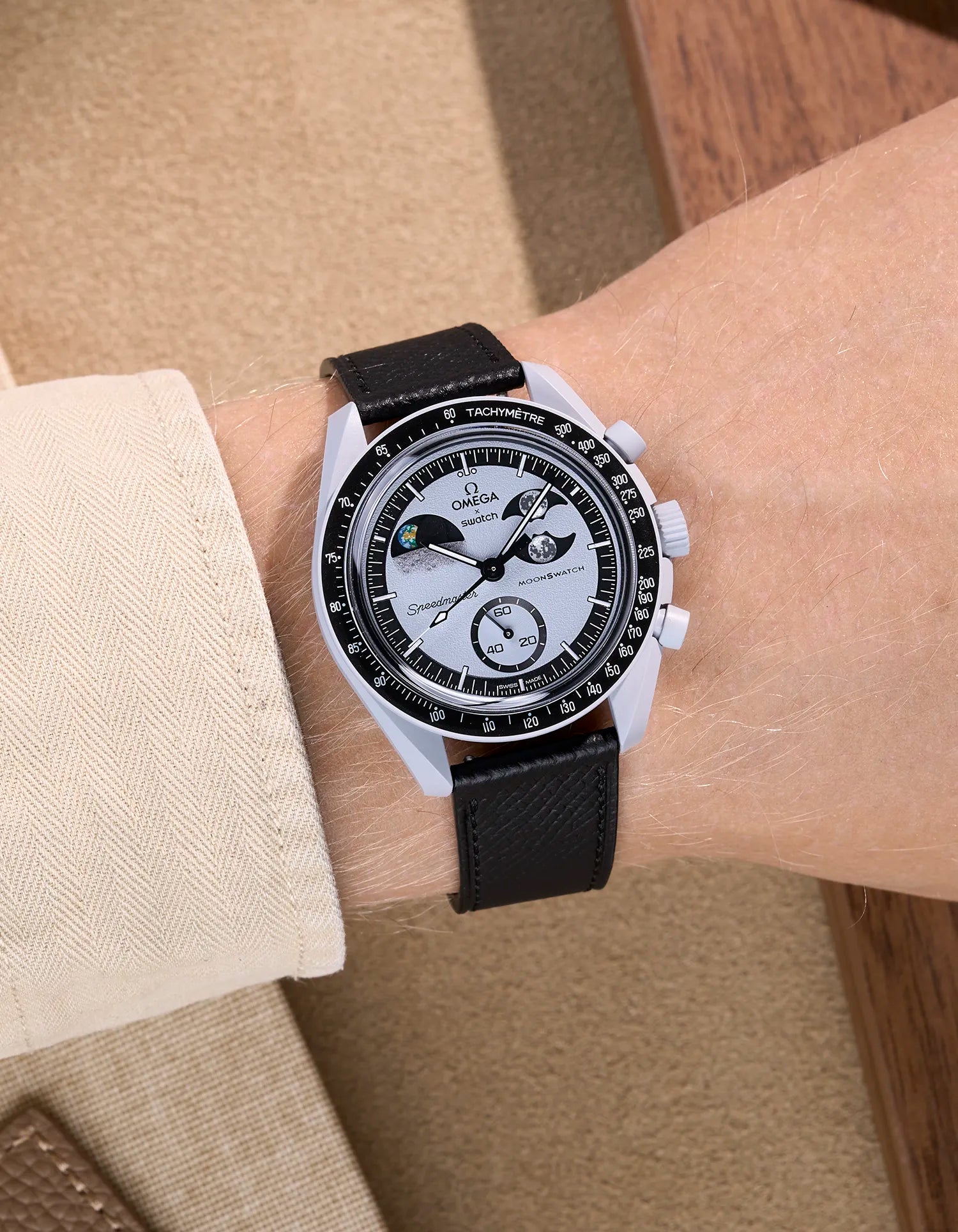 Omega X Swatch Mission to Earth Genuine Leather Replacement Watch Straps - Premium Quality Adjustable Bands for MoonSwatch Watches - Perfect for Casual Wear, Dress Occasions & Watch Collectors