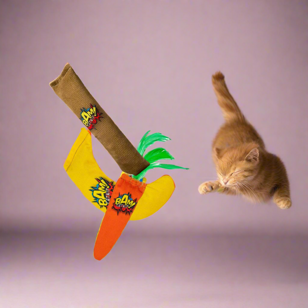 Premium BAM® Catnip Toys Set - Banana, Cigar & Carrot Bundle for Cats | Fun Interactive Play, Stress Relief & Training Reward | Perfect Gift for Kittens & Adult Cats